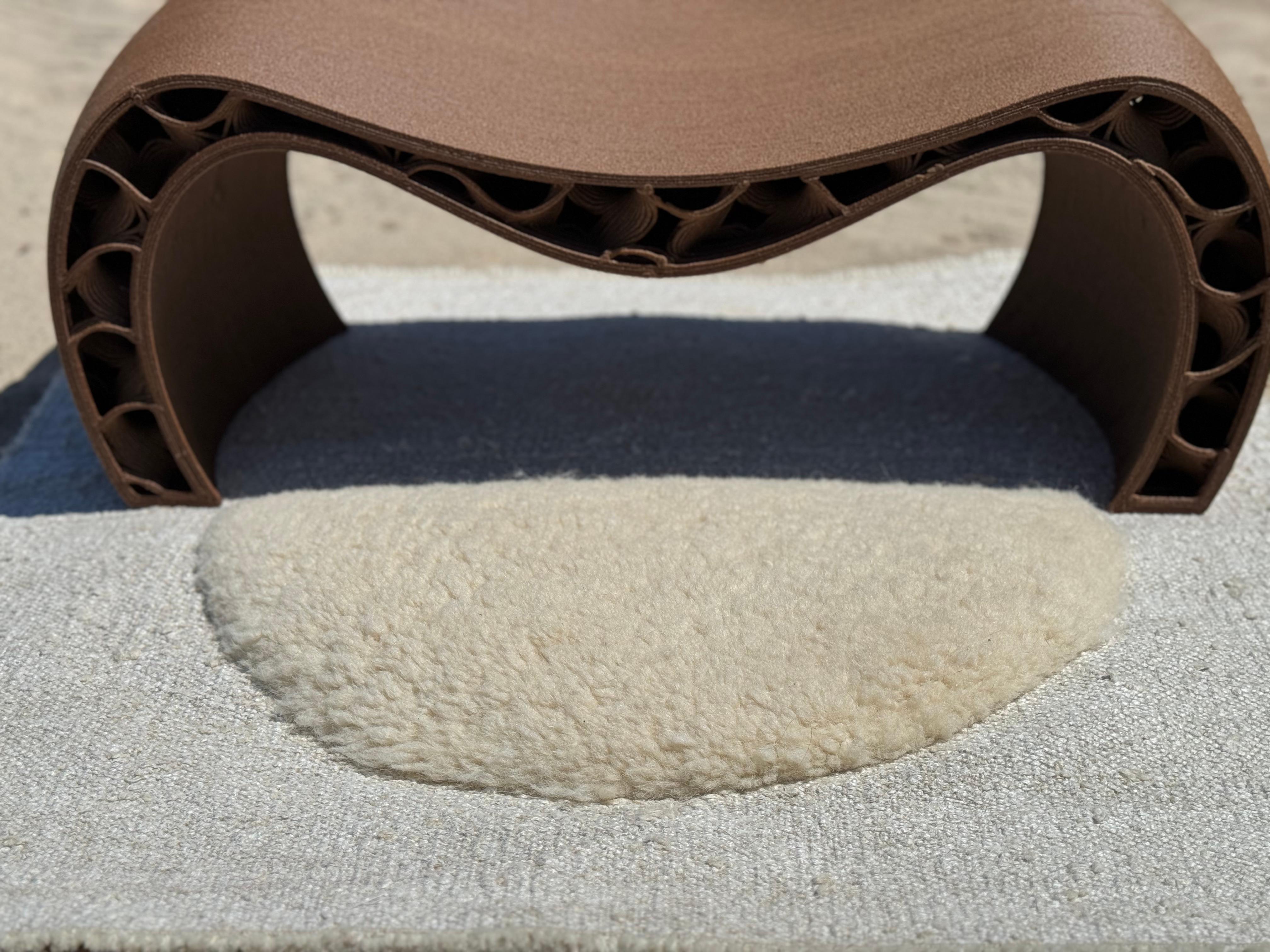 Hand-Woven HEMPLA is a Meditation Set made of 3Dprinted Hemp with a handwoven hemp-wool rug For Sale