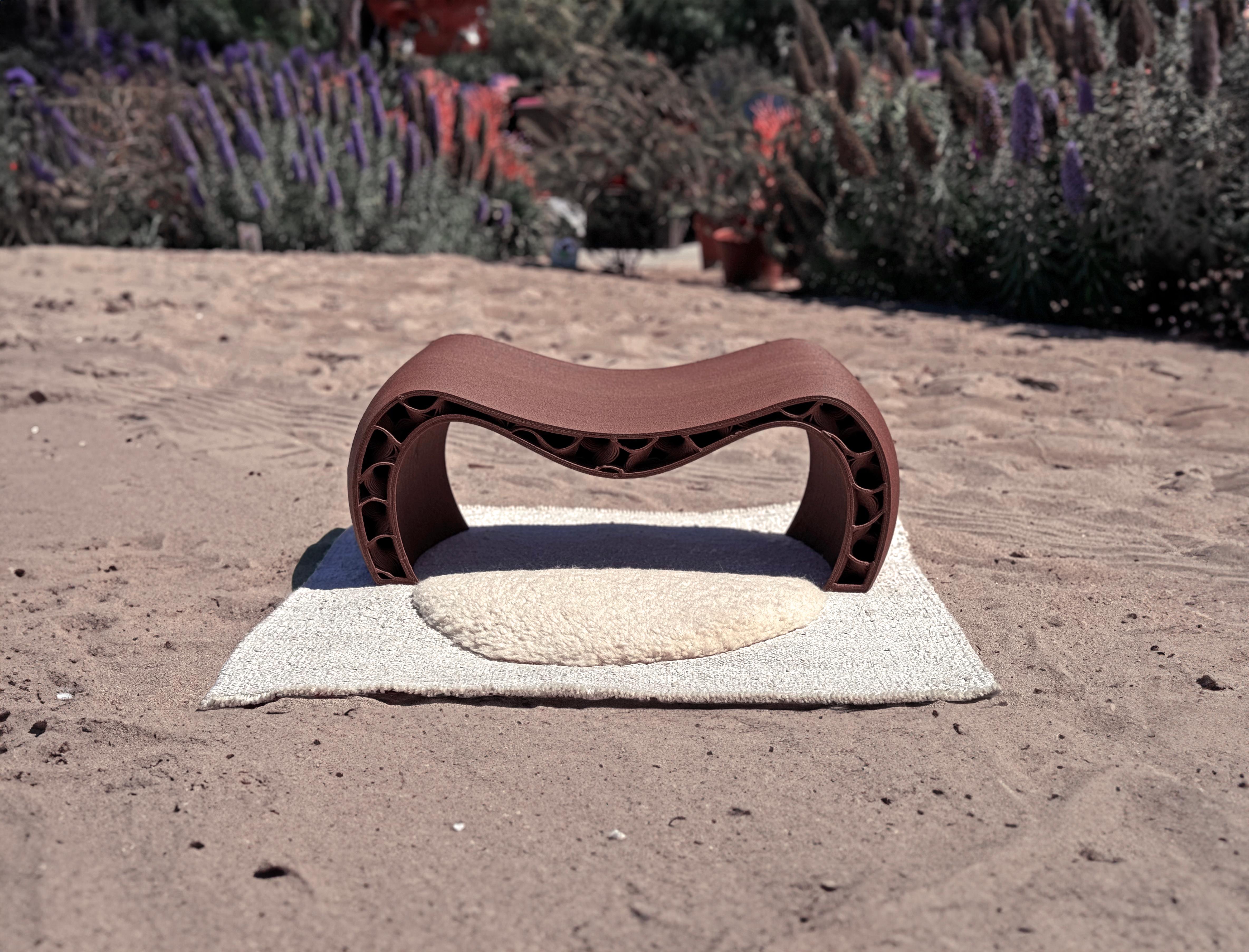 Contemporary HEMPLA is a Meditation Set made of 3Dprinted Hemp with a handwoven hemp-wool rug For Sale
