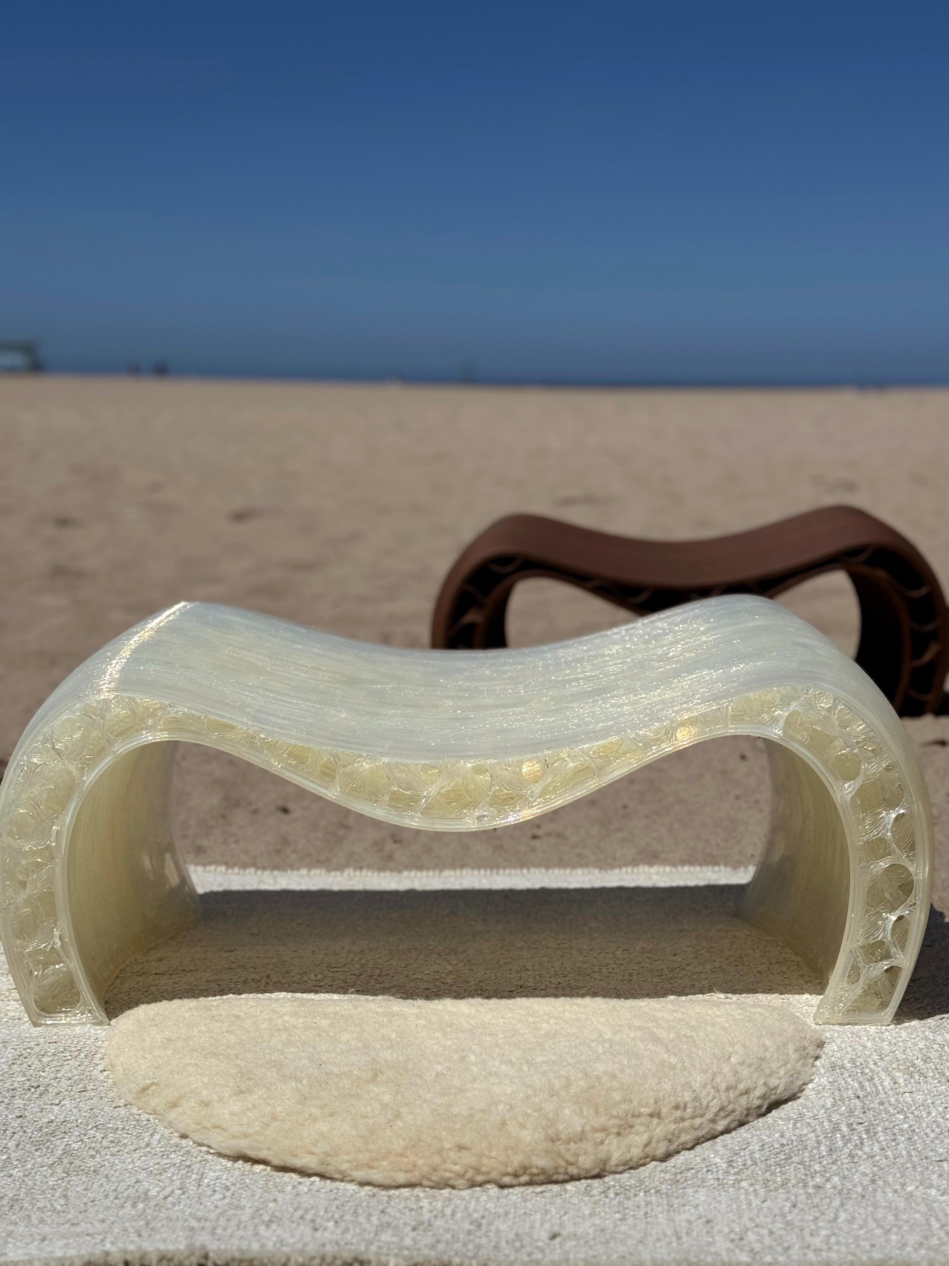 HEMPLAII Meditation seat of 3D printed sugar with a hand-woven hemp and wool rug For Sale 1