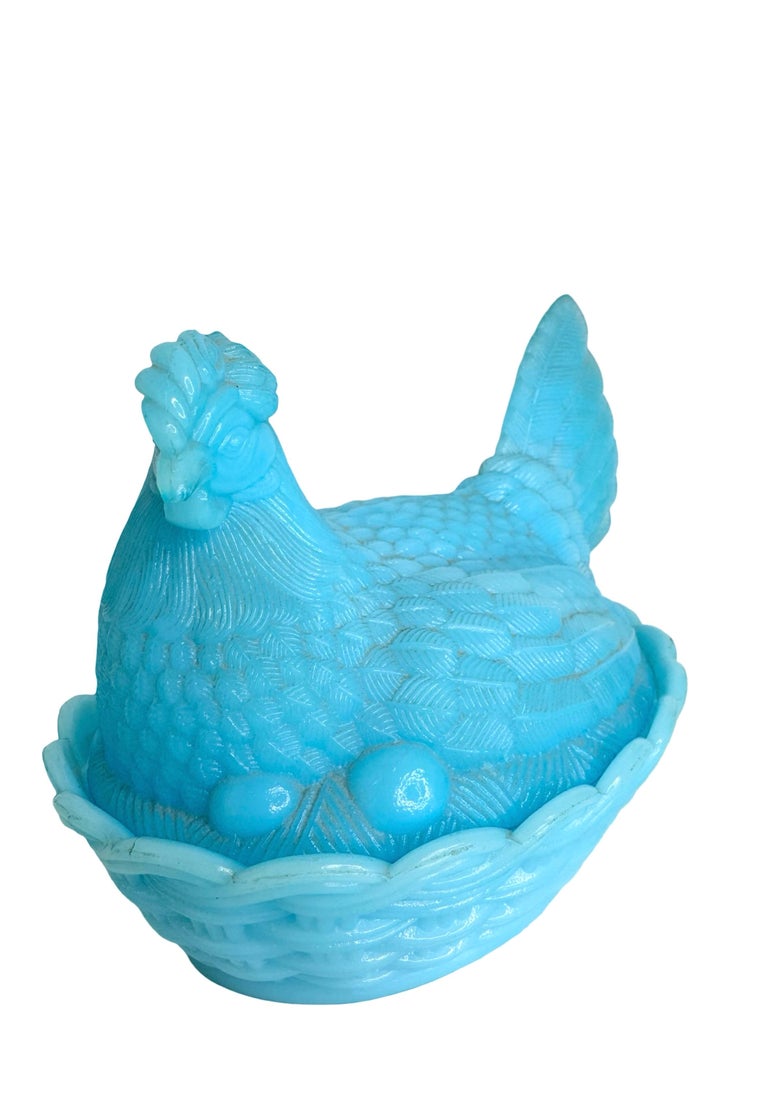 Poule En Verre Portieux Dînette Ancienne XIXe Verre Moulé