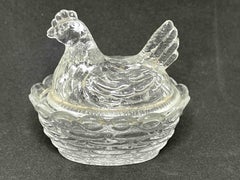 Hen on Nest Tureen Doll House Accessory Antique German, 1910s
