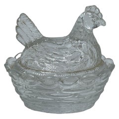 Hen on Nest Tureen Doll House Accessory Antique German, 1910s