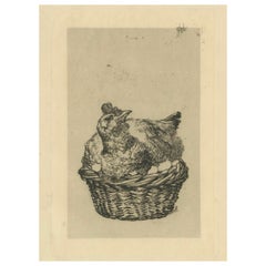 Poule aux œufs d'or - Félix Bracquemond Eau-forte sur papier Japon, c.1880