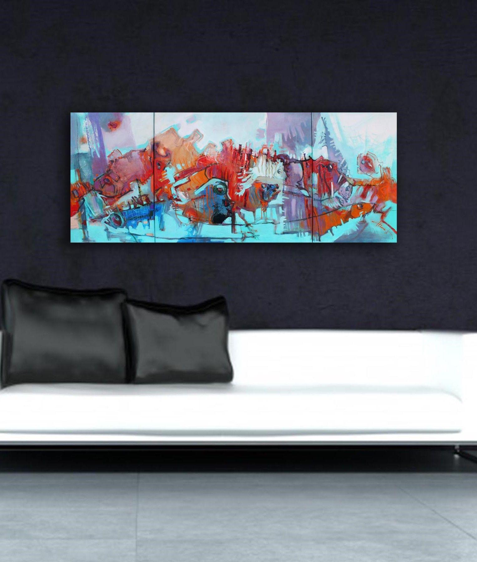 Eleven fishes (triptych), Painting, Oil on Canvas 4