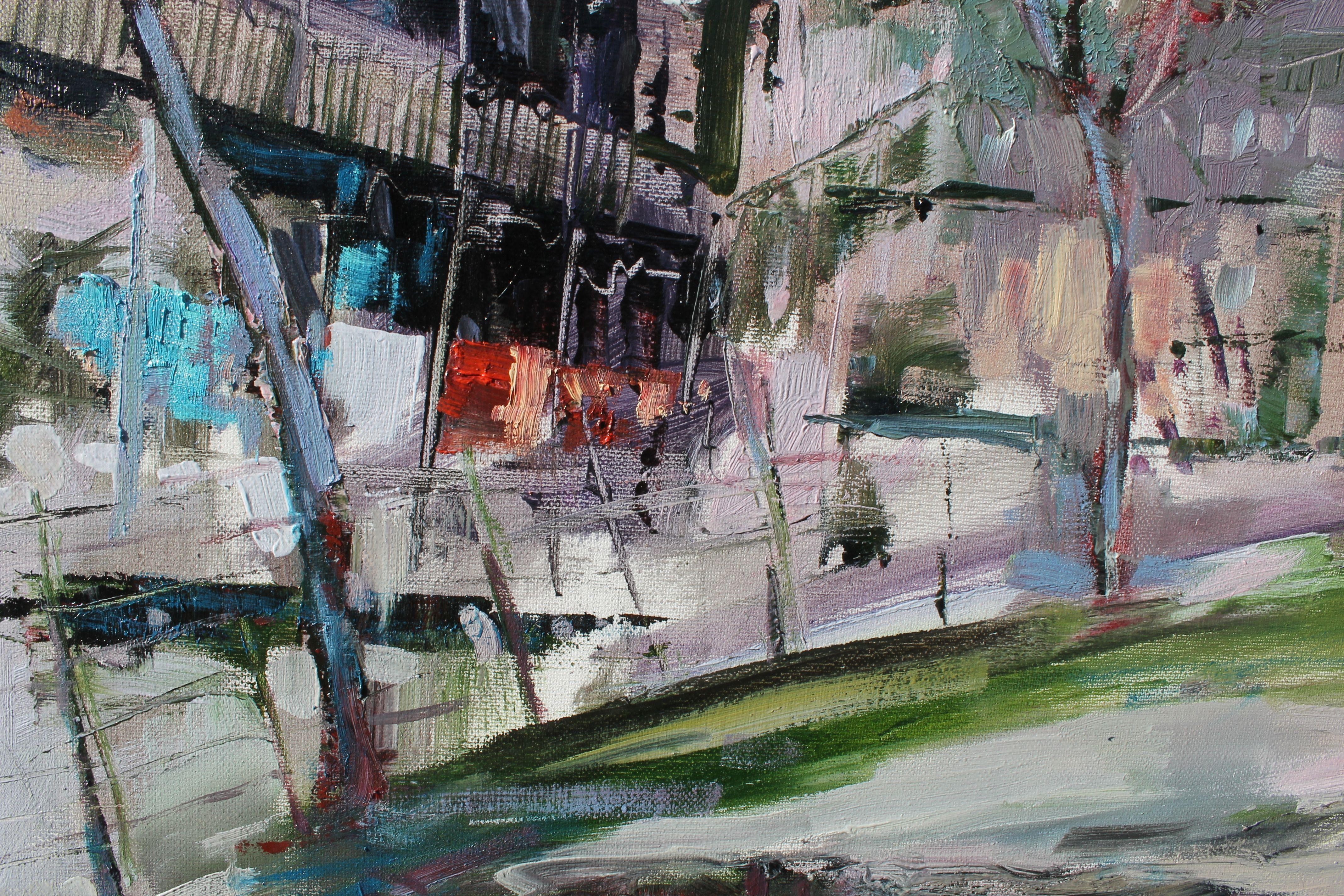 Un nuovo paese nel mio viaggio 2022, e la bellissima Tbilisi in una nuova serie di paesaggi.  Pittura ad olio originale. Olio su tela. Firmato sul recto e accompagnato da un certificato di autenticità. La tela è tesa su un solido telaio di legno. 