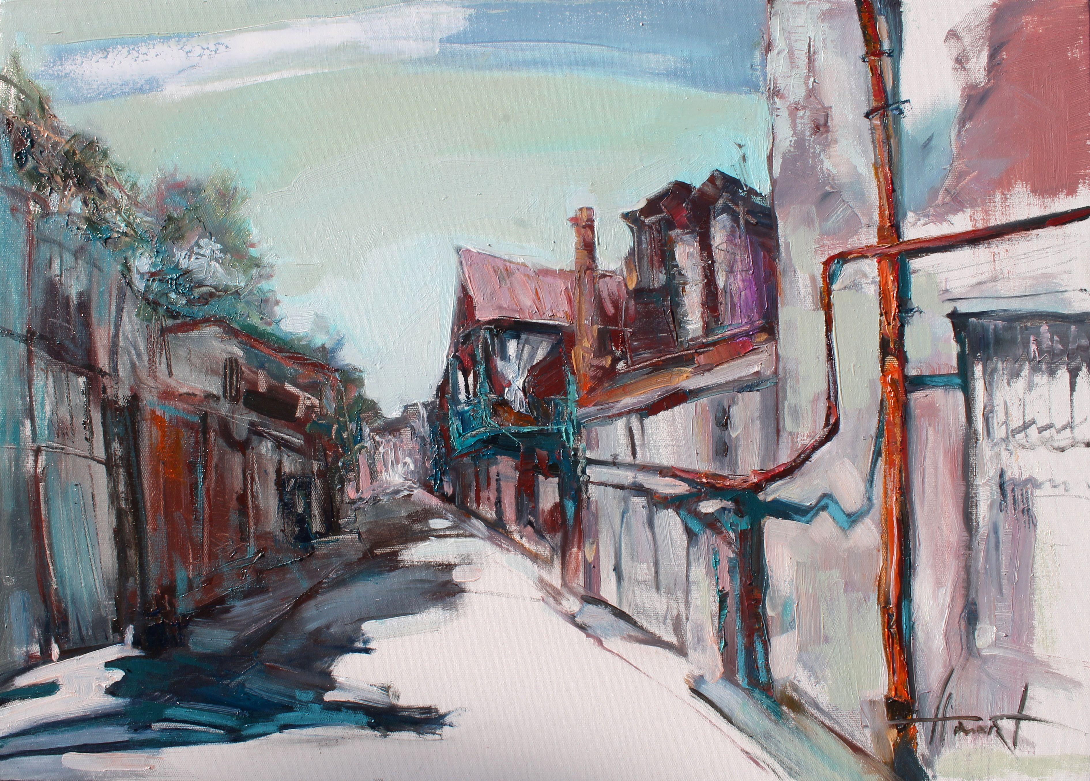 Vecchia Tbilisi 3, Pittura, Olio su tela - Painting di Henadzi Havartsou