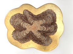 Feather Wall Art, Tree Rings and gold leaf, 2021