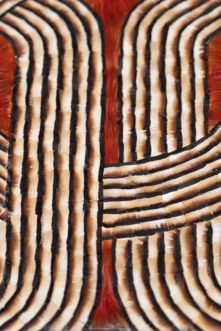 Feather Wall Art, Abstract Red and Earth Tones Geometric Pattern, 2025 For Sale 1