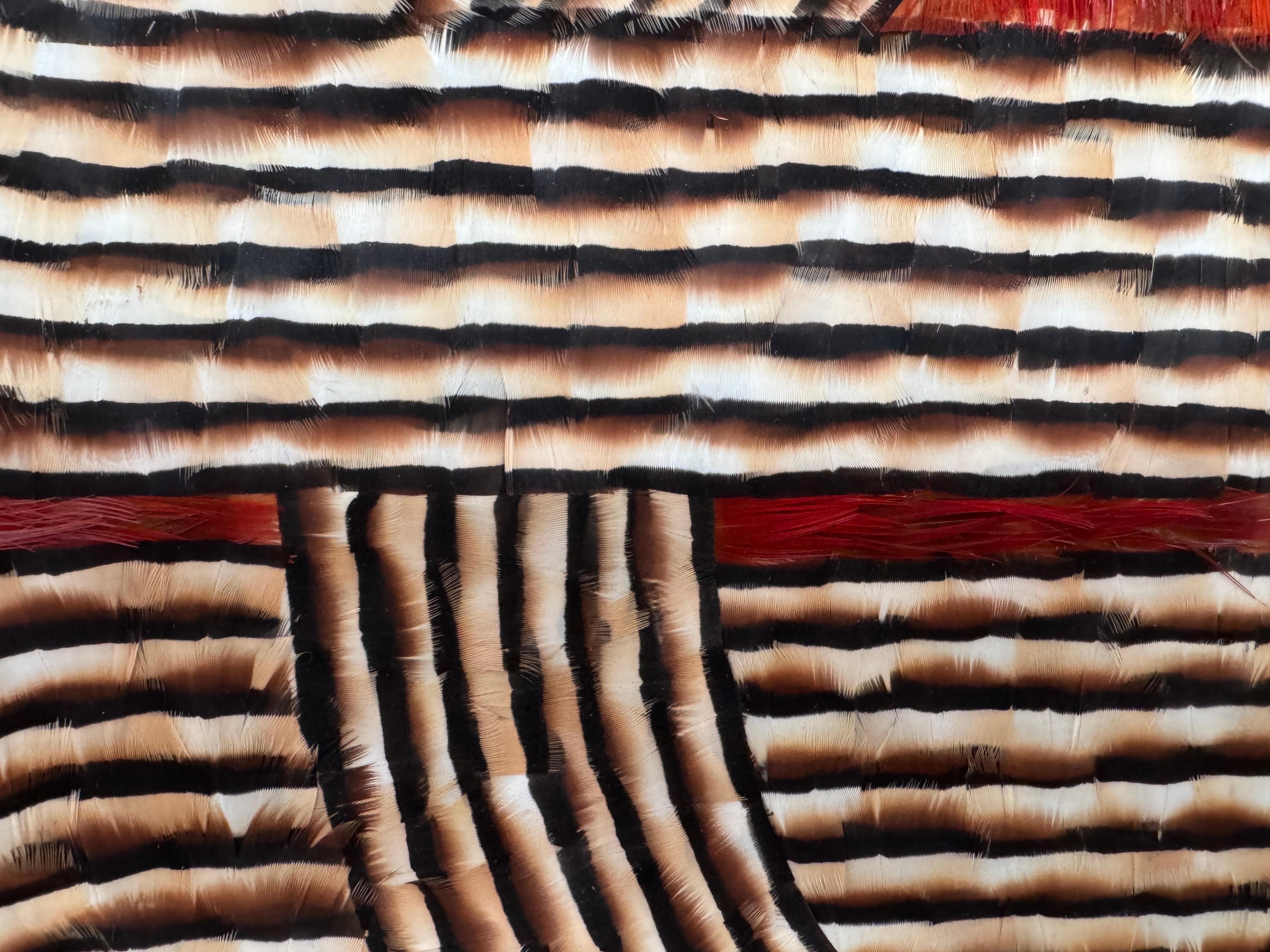 Feather Wall Art, Abstract Red and Earth Tones Geometric Pattern, 2025 For Sale 2