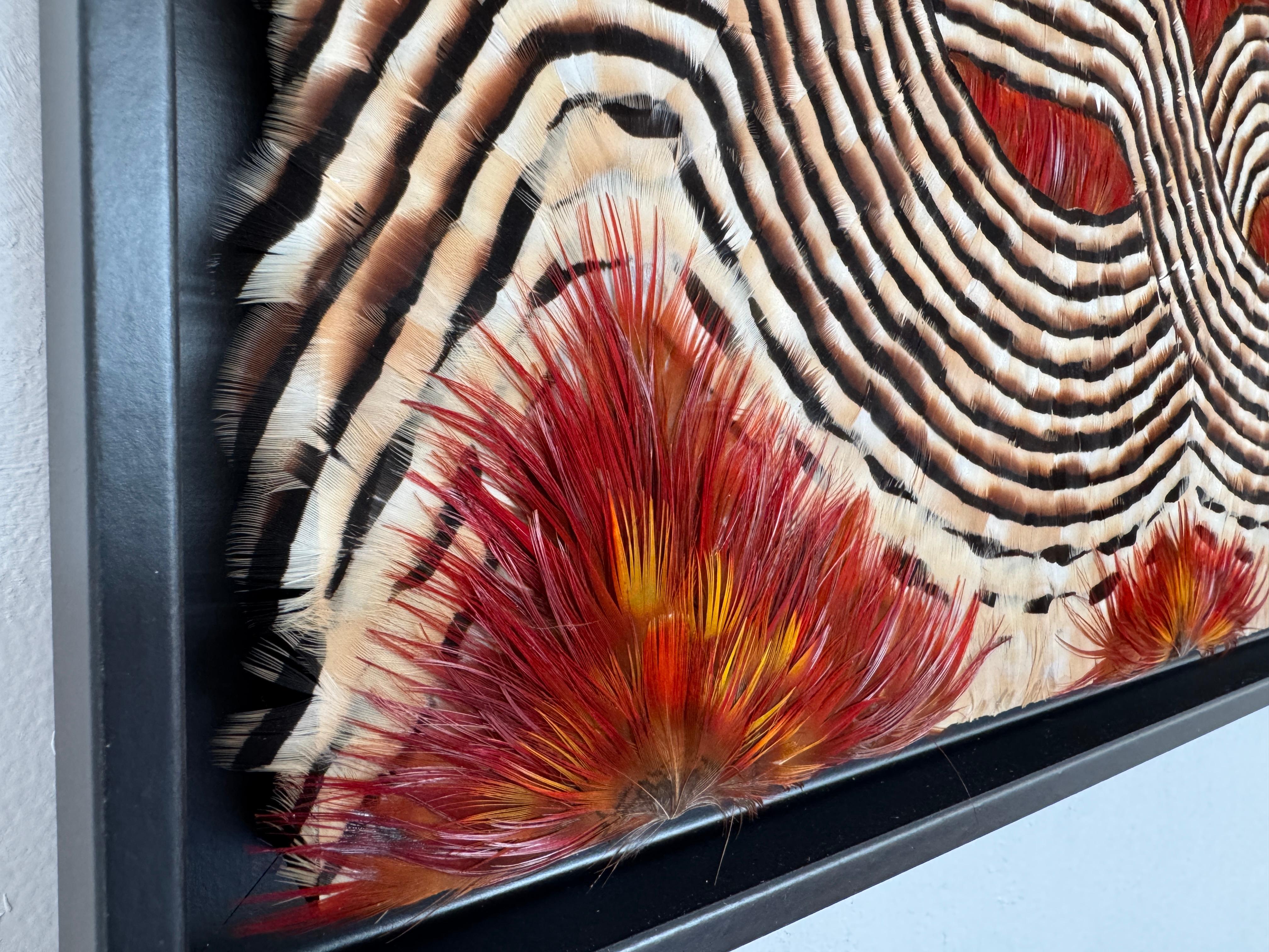 Feather Wall Art, Abstract Red and Earth Tones Geometric Pattern, 2025 For Sale 4