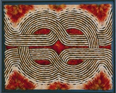 Feather Wall Art, Abstract Red and Earth Tones Geometric Pattern, 2025