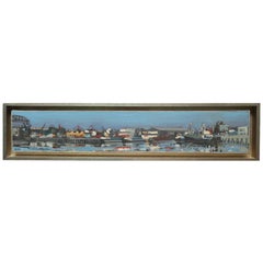Hencer Molina Oil on Canvas, Port Scenes of Buenos Aires