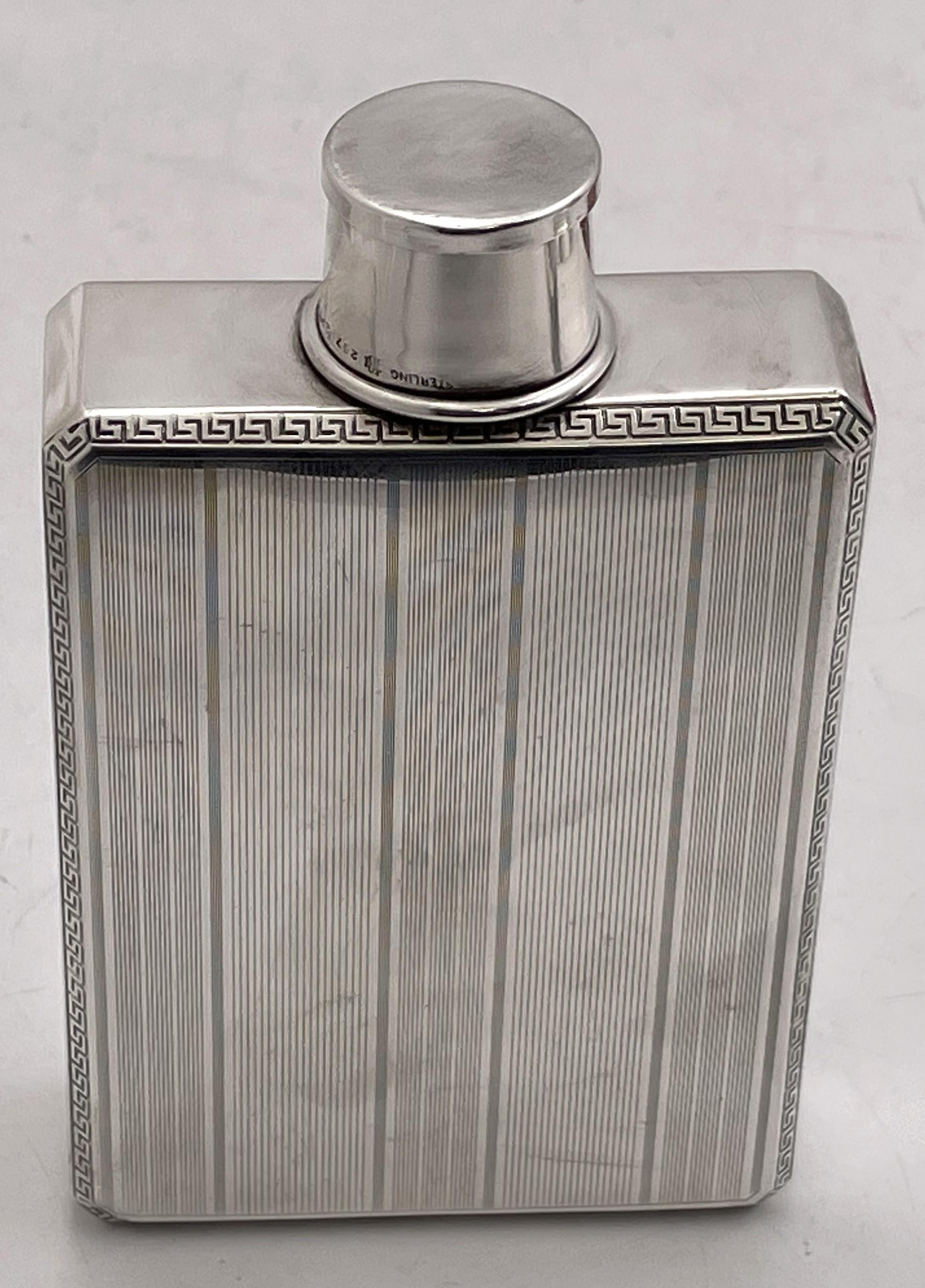 American Henckel Sterling Silver Flask with Collapsible Shot Glass Early 20th Century