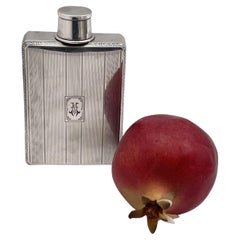 Henckel Sterling Silver Flask with Collapsible Shot Glass Early 20th Century