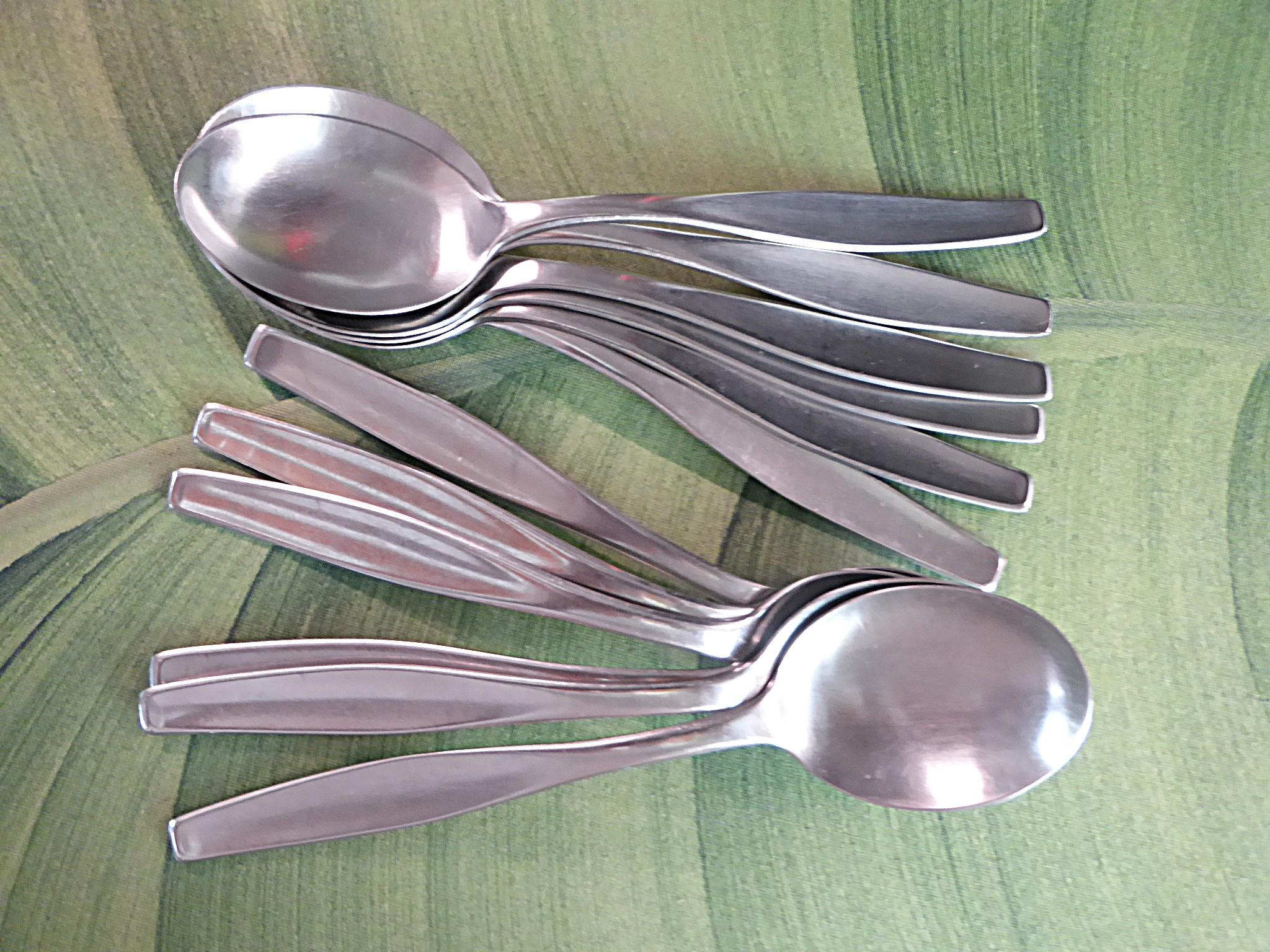 Henckels Mid Century Modern Azur Besteck Satin-Finish Deutschland 1960er Jahre - 111 Teile. (Minimalistisch) im Angebot