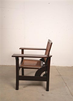 Hendaye Armchair in Walnut and Cane by Pierre Dariel, France, 1930