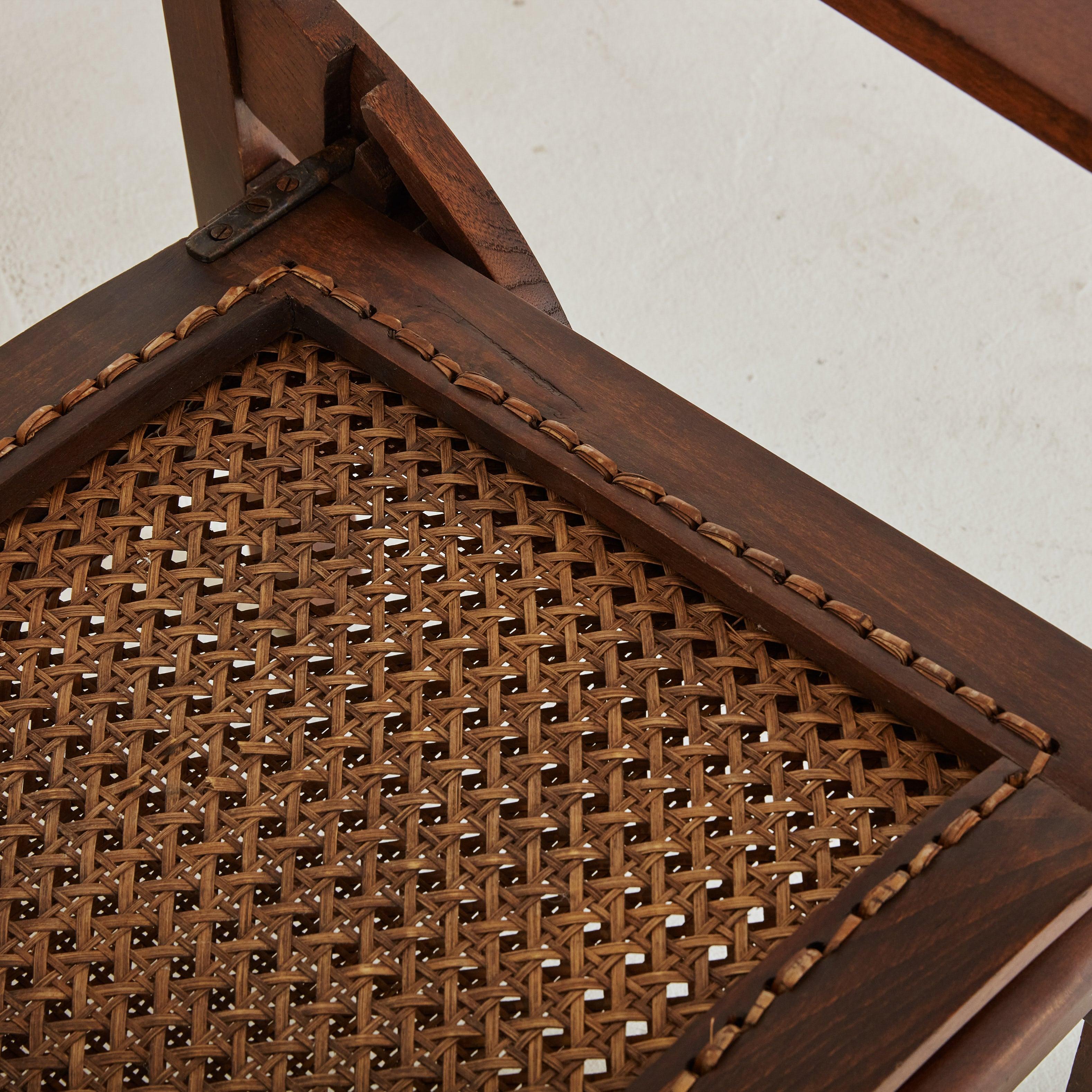 Hendaye' Walnut + Cane Armchair by Pierre Dariel, France 1930s For Sale 4