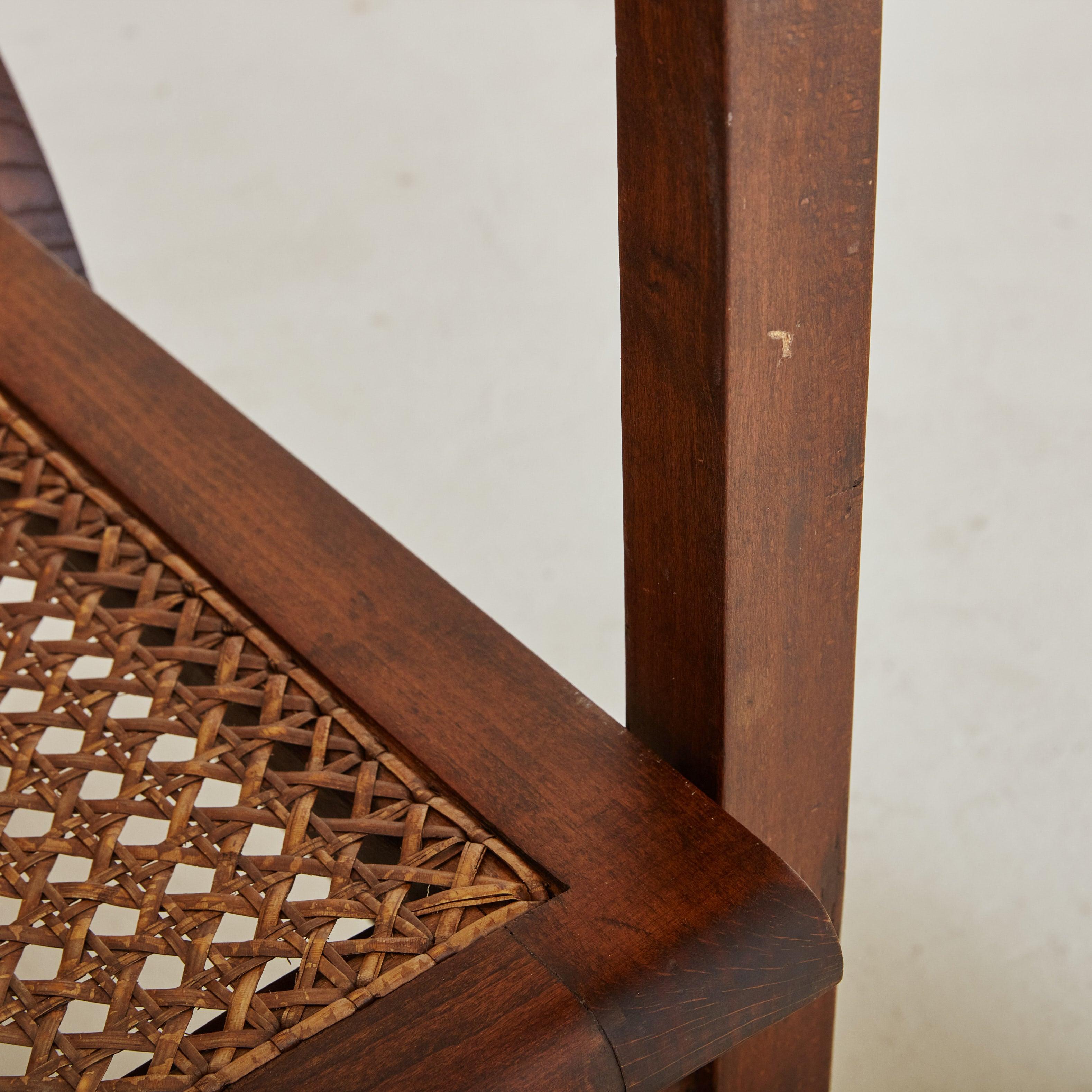 Hendaye' Walnut + Cane Armchair by Pierre Dariel, France 1930s For Sale 5