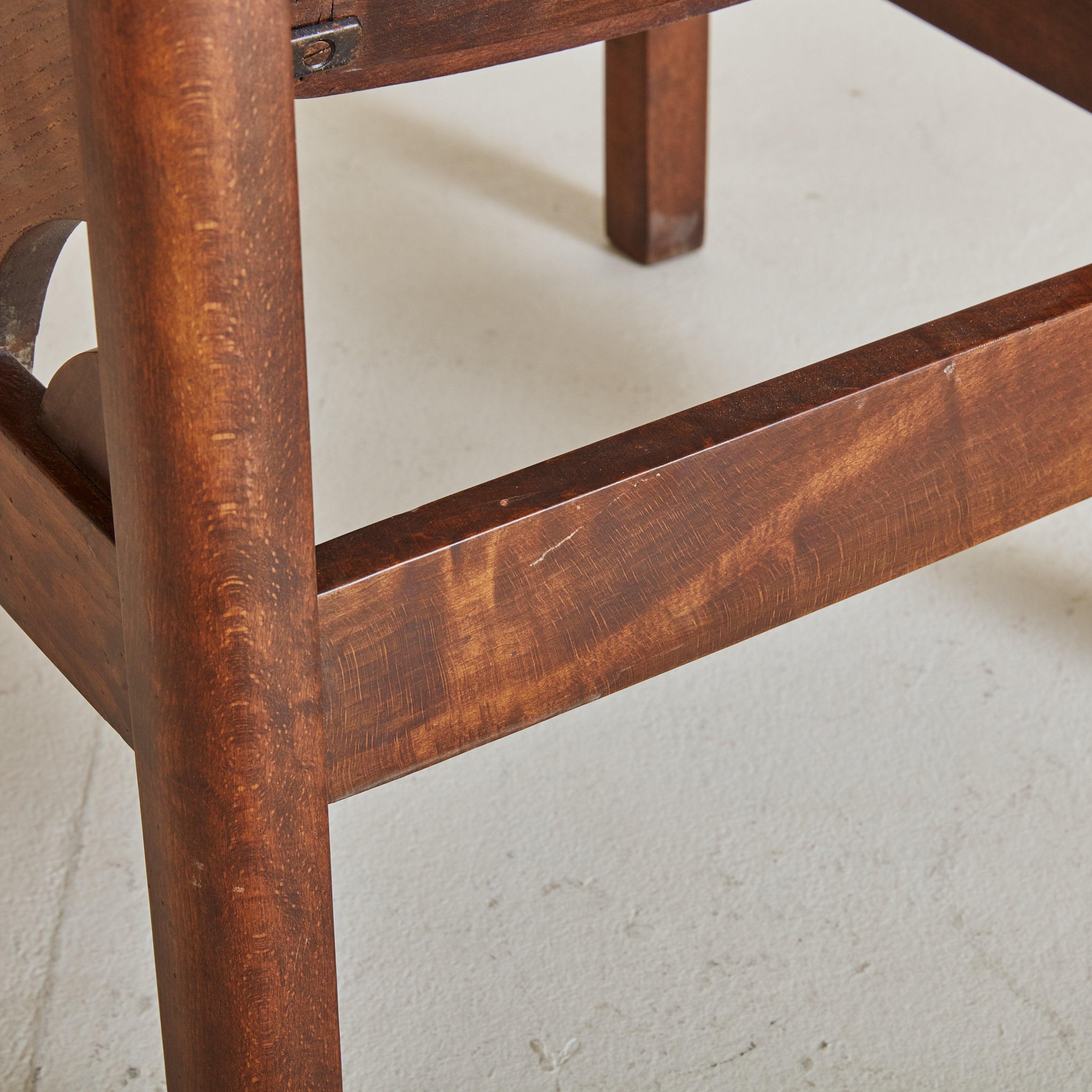 Hendaye' Walnut + Cane Armchair by Pierre Dariel, France 1930s For Sale 1