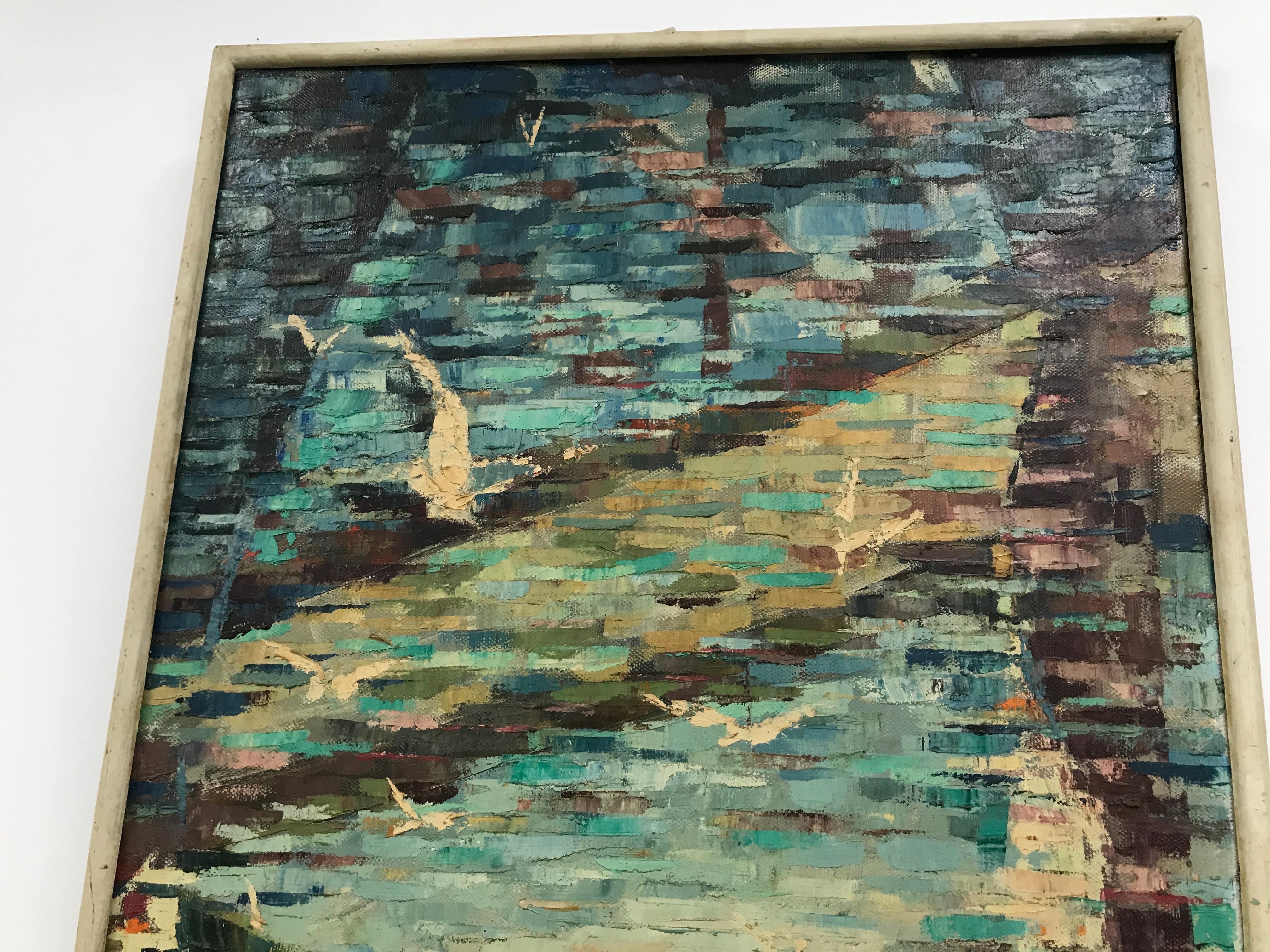 Henderson-Brücke Öl auf Leinwand circa 1950er Jahre (Unbekannt) im Angebot