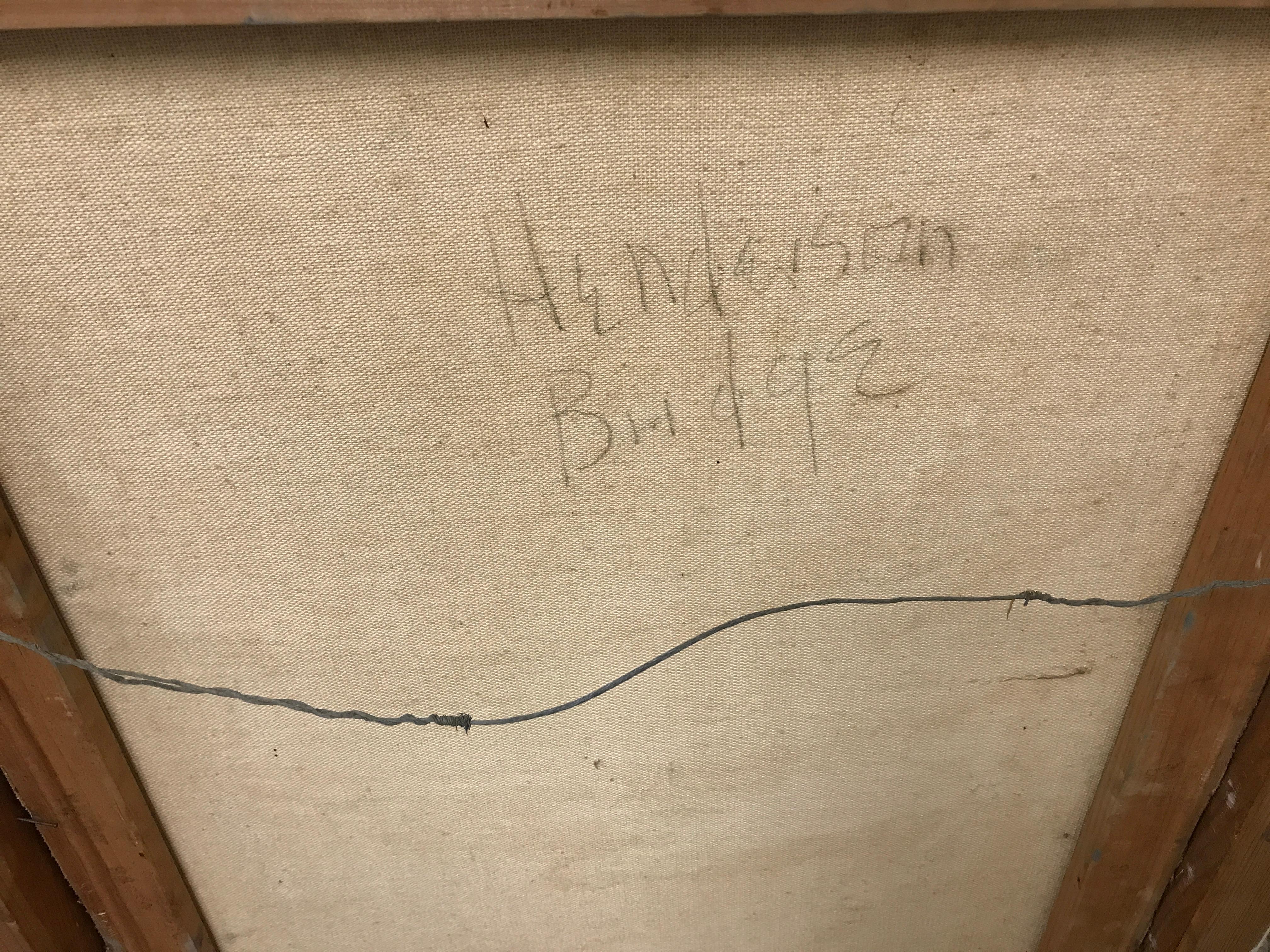 Henderson-Brücke Öl auf Leinwand circa 1950er Jahre im Zustand „Gut“ im Angebot in West Palm Beach, US