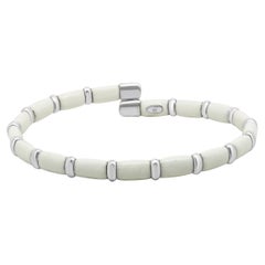 Brazalete Henderson Legacy de oro blanco de 18 quilates, plata de ley y esmalte blanco Br