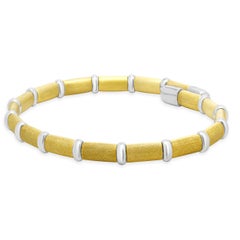 Henderson Legacy 18 WhiteGold, Sterling Silver, Champagne Enamel Bangle Bracelet