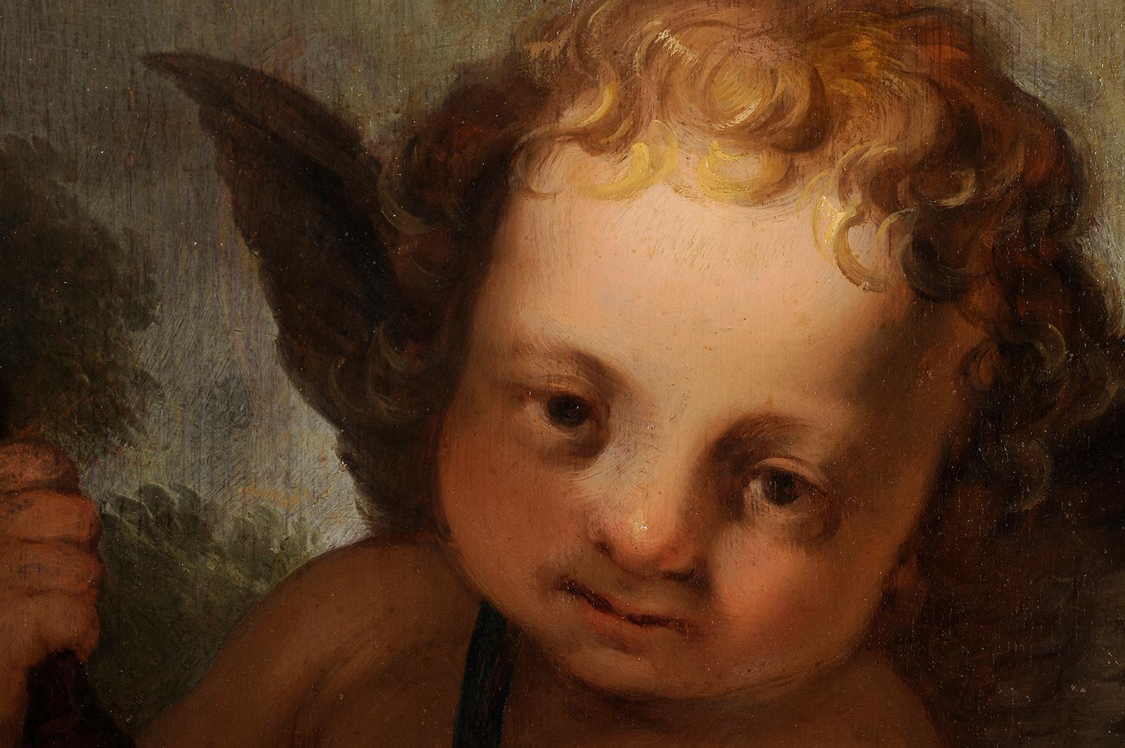 Hendrick Bloemaert
(Utrecht 1601/02 - Utrecht 1672)
Venere e Cupido
Olio su pannello
H. 75 cm; L. 61 cm
Firmato e datato 1636

Hendrick Bloemaert è una figura di spicco del Secolo d'Oro della pittura olandese, anche se il suo lavoro viene spesso