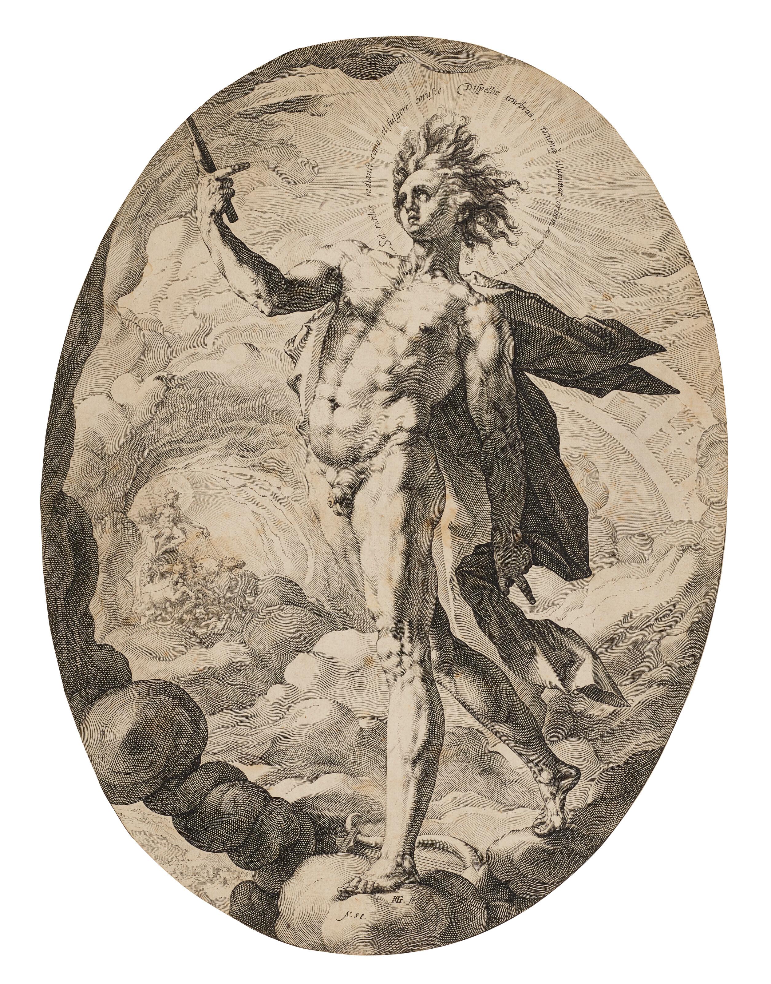 Hendrick Goltzius Nude Print - Apollo