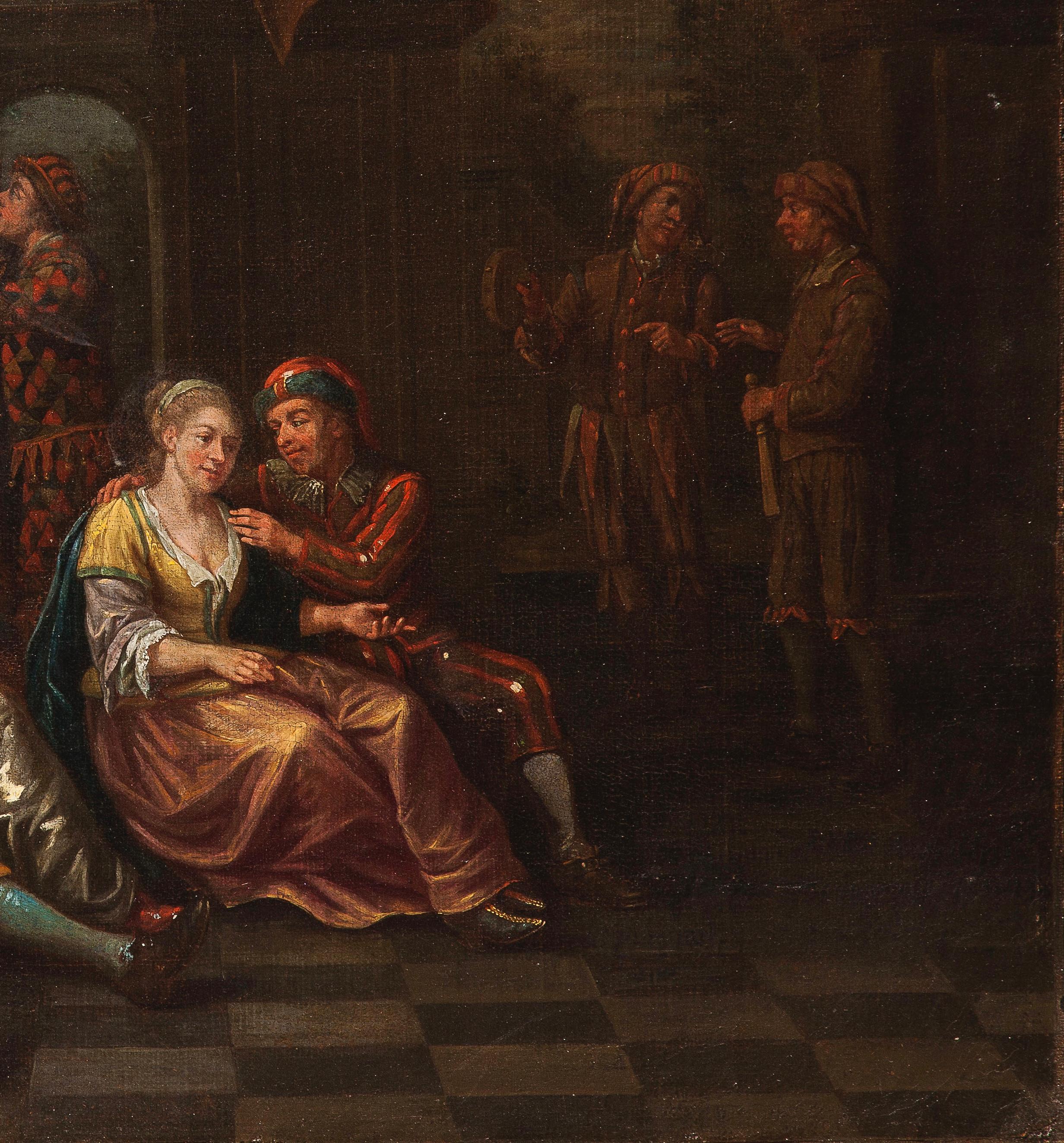 17th-18th Century By Hendrick Govaerts Genre Scene Oil on Canvas For Sale 2