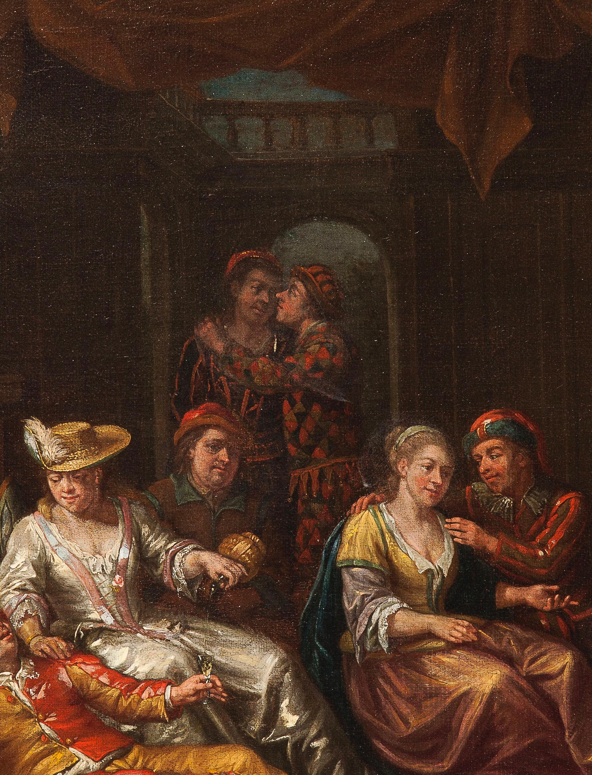 Hendrick Govaerts Genre-Szene, Öl auf Leinwand, 17.-18. Jahrhundert im Angebot 3