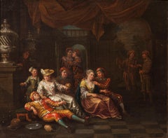 17th-18th Century By Hendrick Govaerts Genre Scene Oil on Canvas