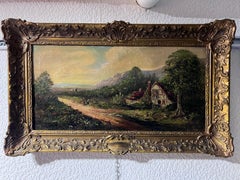 Dutch Artist Hendrick Hulk (1842-1937) Antique oil painting on canvas, Landscape