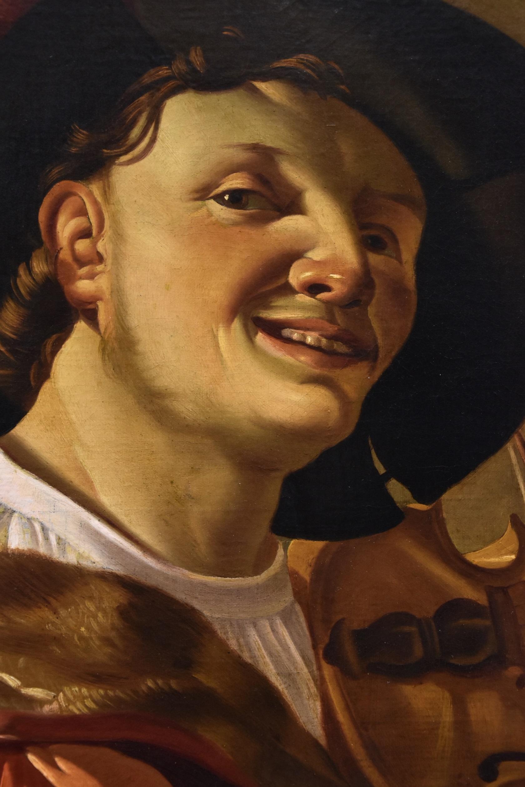 Joueur de violon Ter Brugghen Peinture Huile sur toile 17ème siècle Flemish Vieux maître en vente 6
