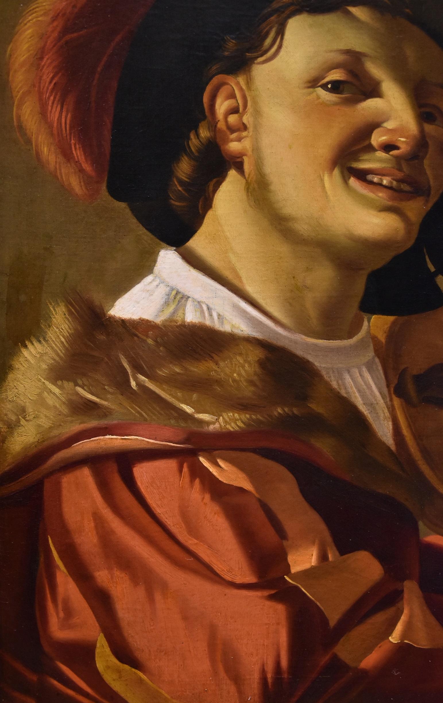 Joueur de violon Ter Brugghen Peinture Huile sur toile 17ème siècle Flemish Vieux maître en vente 3