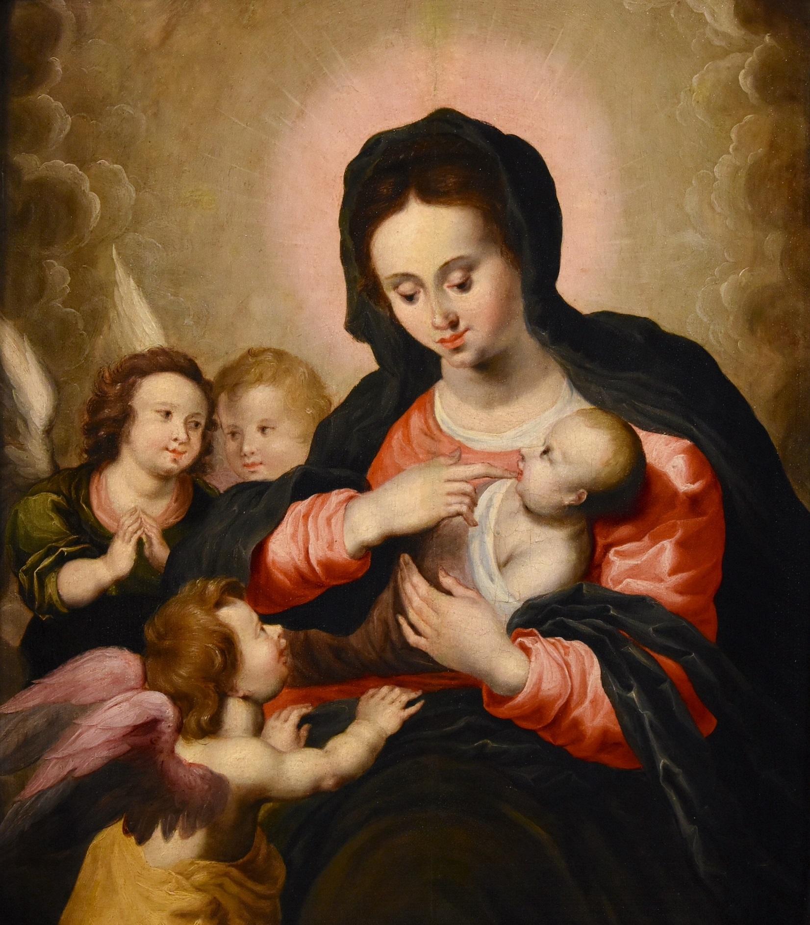 Werkstatt Hendrick van Balen (Antwerpen 1575 - 1632)
Möglicherweise Jan van Balen (Antwerpen 1611 - 1654)

Madonna und Kind mit drei Engeln

Öl auf Platte
65 x 50 cm. - im Rahmen 94 x 80 cm.

Alle Details zu diesem Gemälde können unter folgendem