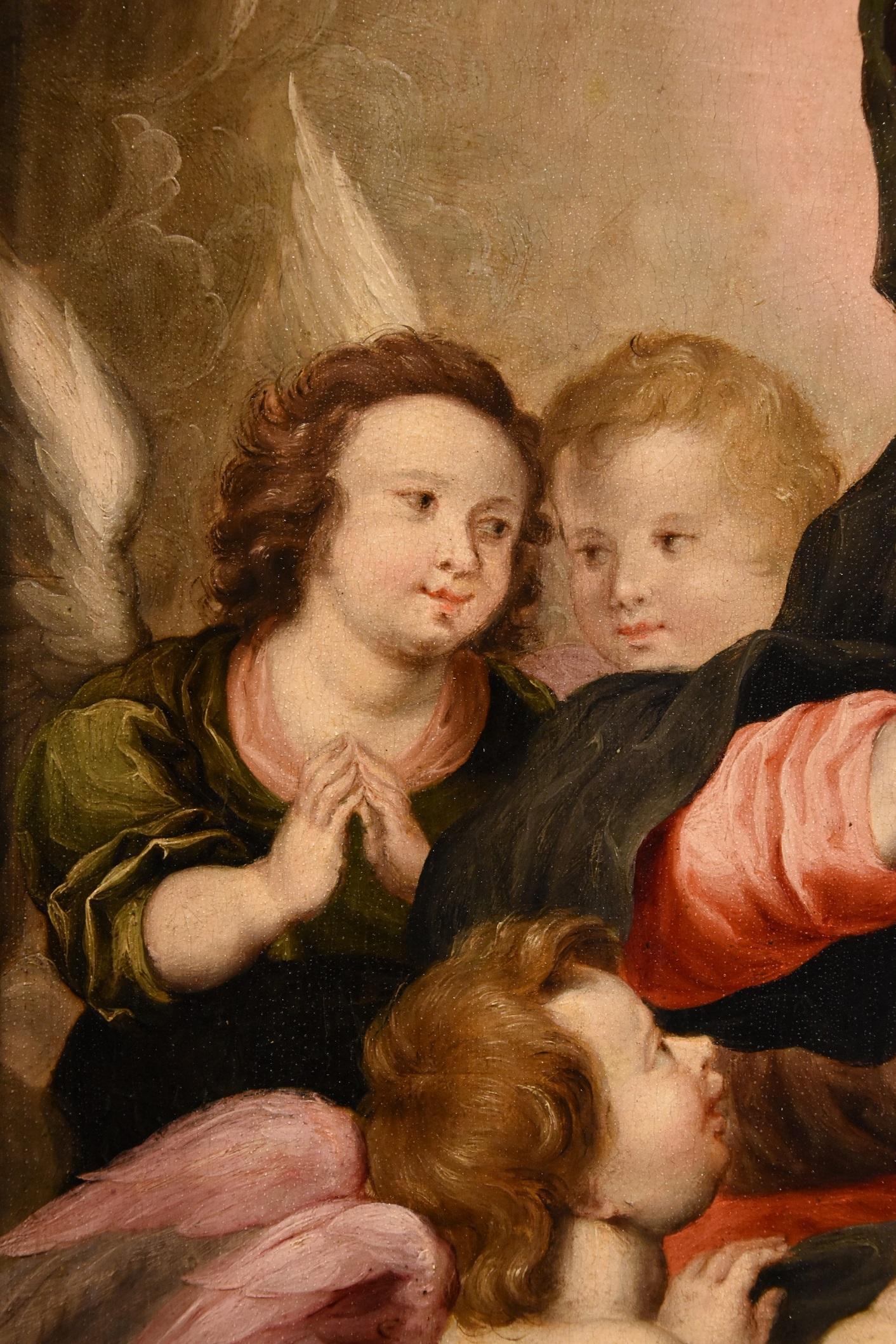 Madonna Angels Van Balen Paint Oil on table Old master 16/17th Century Flemish For Sale 3