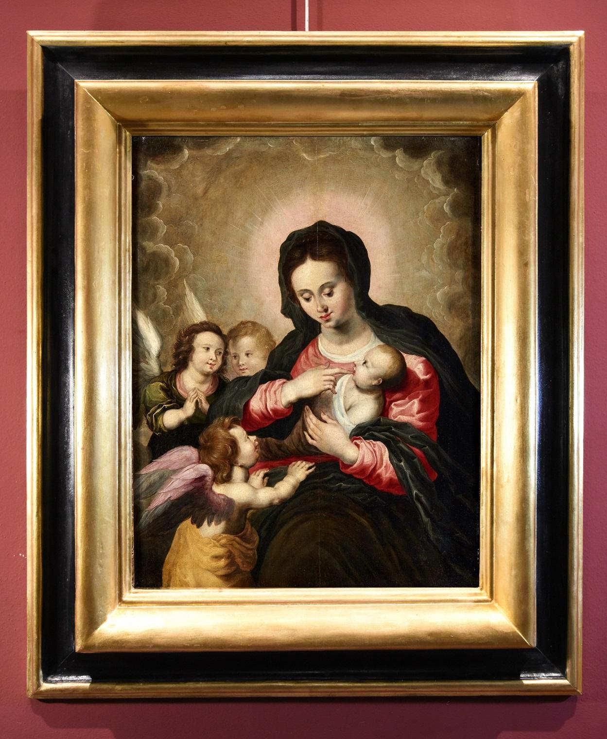 Madonna Angels Van Balen, Gemälde, Öl auf Tisch, Alter Meister, 16./17. Jahrhundert, Flämisch – Painting von Hendrick van Balen (Antwerp 1575 - 1632)