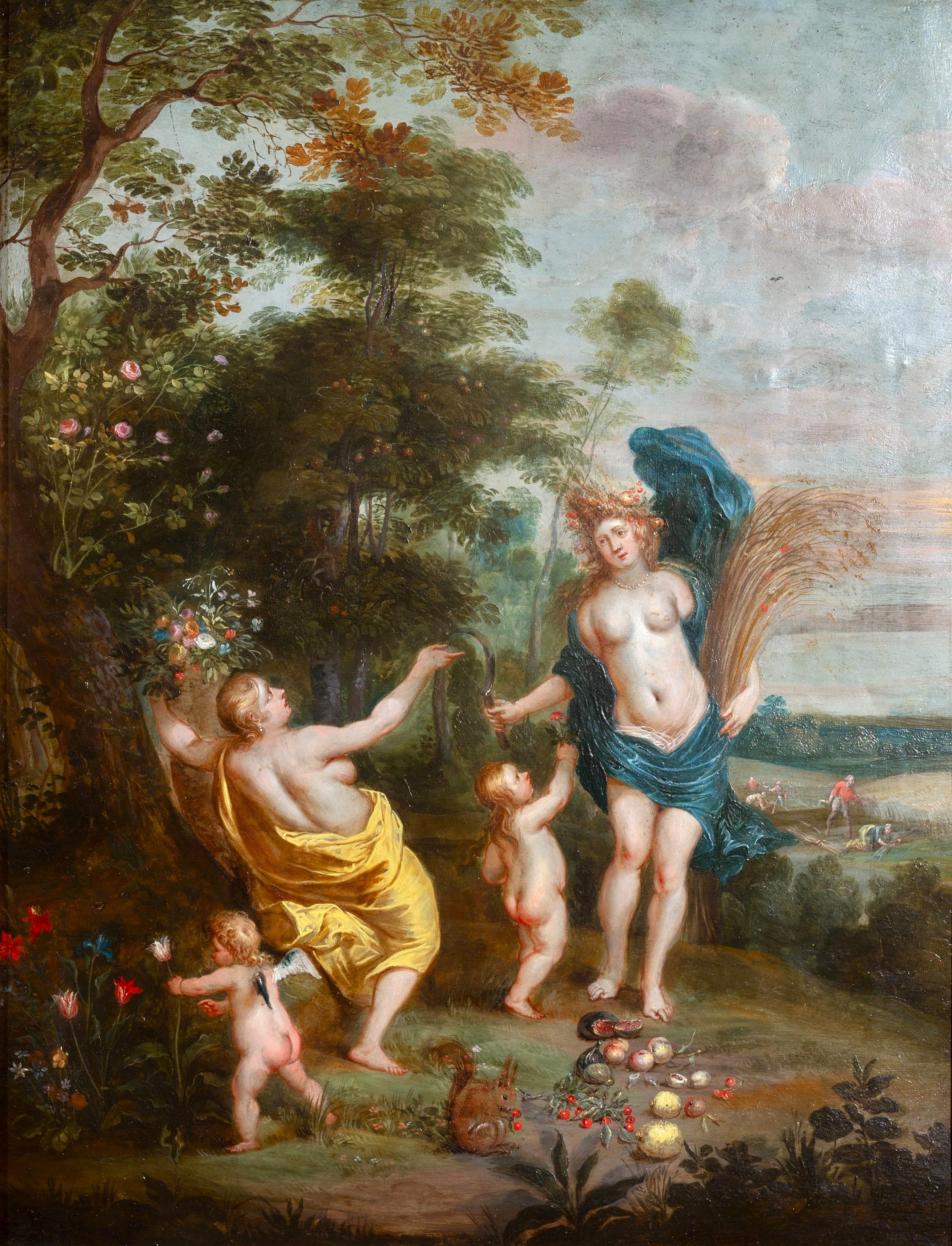 Hendrick van Balen  Figurative Painting – Allegorie des Sommers, Werkstatt von Hendrick Van Balen, 17. Jahrhundert. Antwerpener Schule