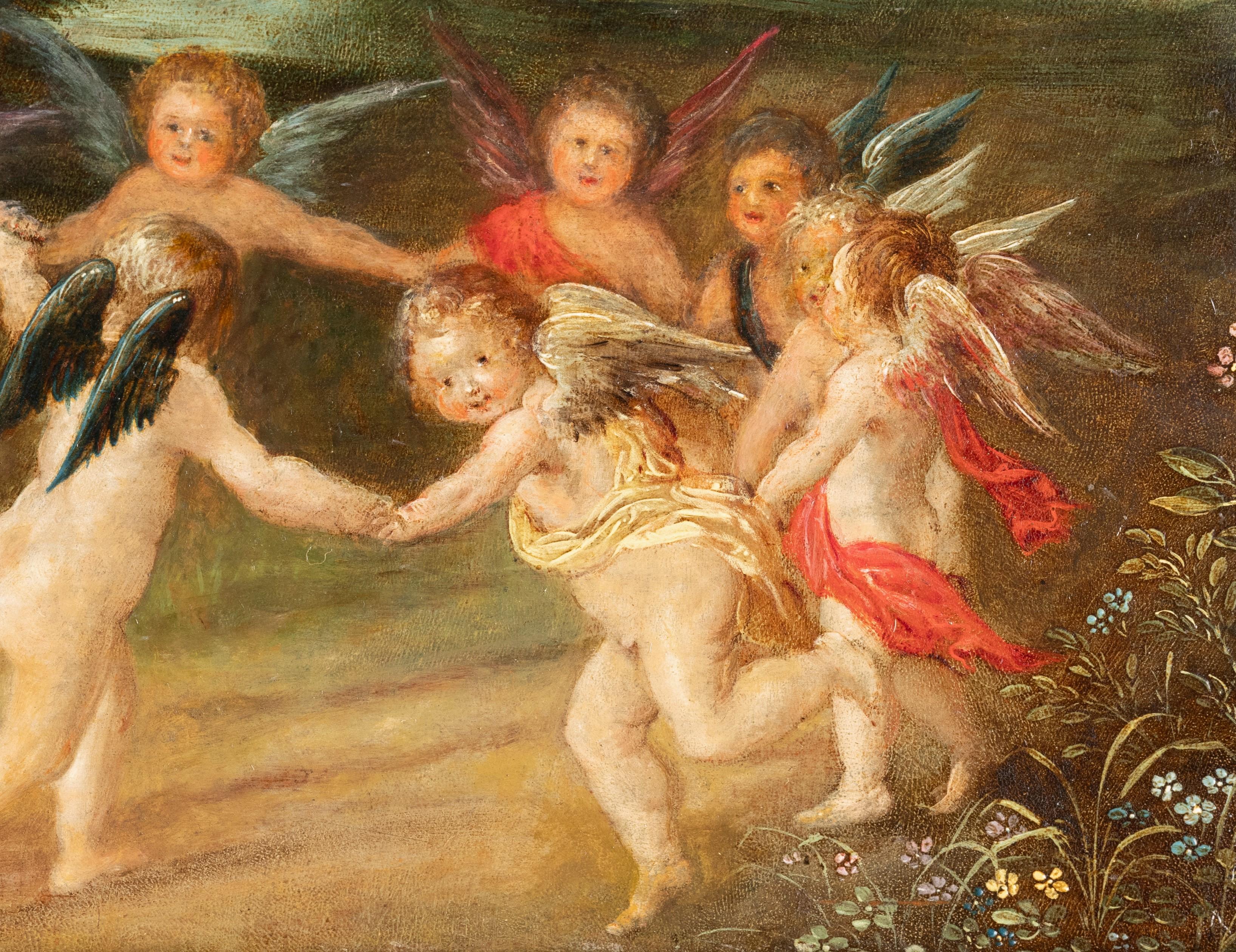 Madonna and child with angels, circle of H. van Balen, 17th c. Antwerp school 4
