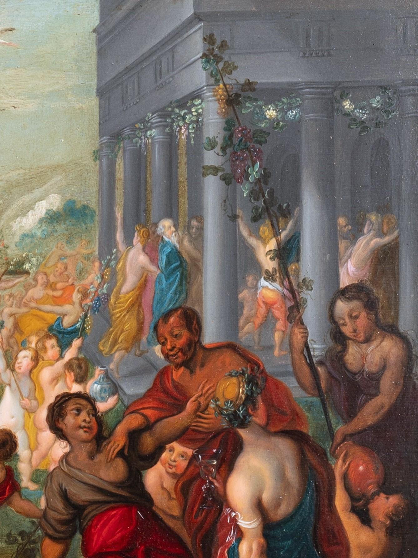 The Triumph of the Infant Bacchus, workshop of H. Van Balen, 16th c. Antwerp For Sale 3