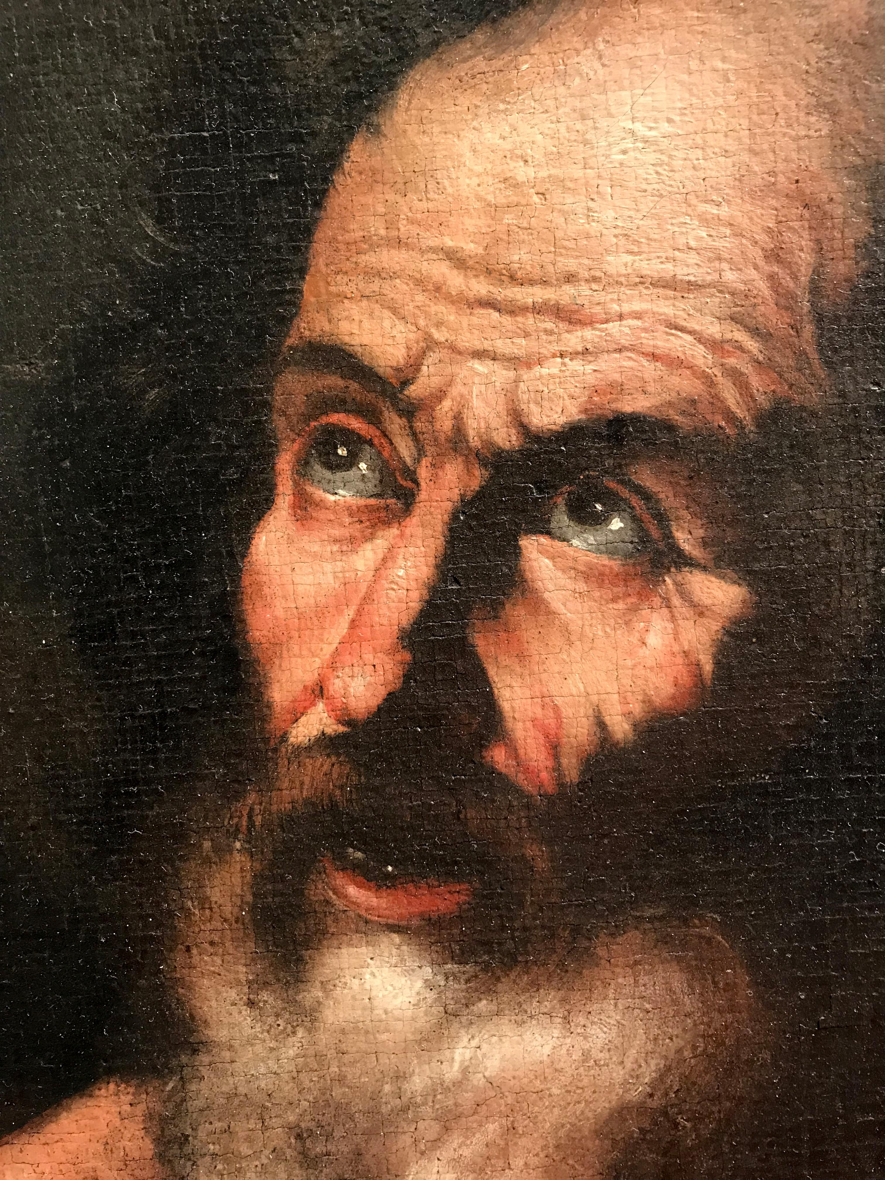 Olio su tela del XVII secolo di Hendrick Van Somer San Girolamo in vendita 4