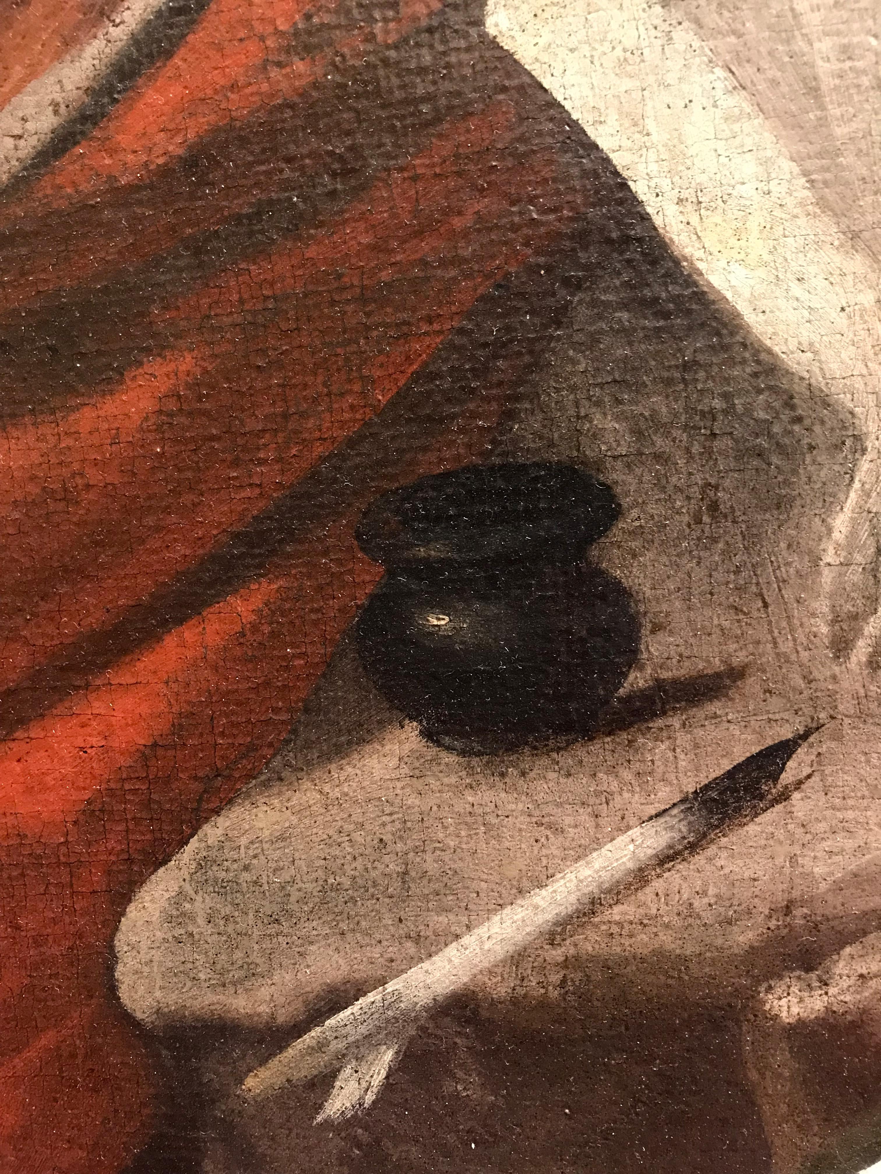 Olio su tela del XVII secolo di Hendrick Van Somer San Girolamo in vendita 7
