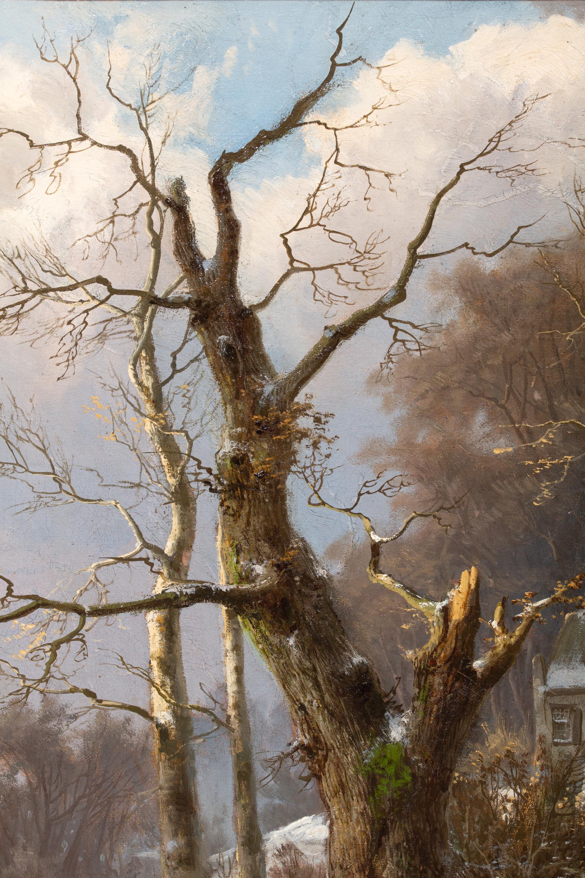 'A Forest in Winter' by Hendrik Barend Koekkoek (Amsterdam 1849 – 1909 London) For Sale 9