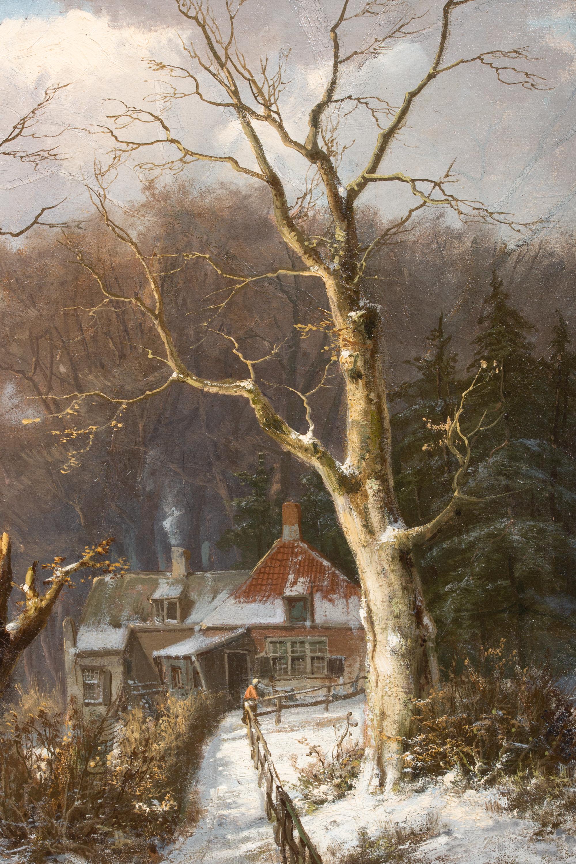 'A Forest in Winter' by Hendrik Barend Koekkoek (Amsterdam 1849 – 1909 London) For Sale 10