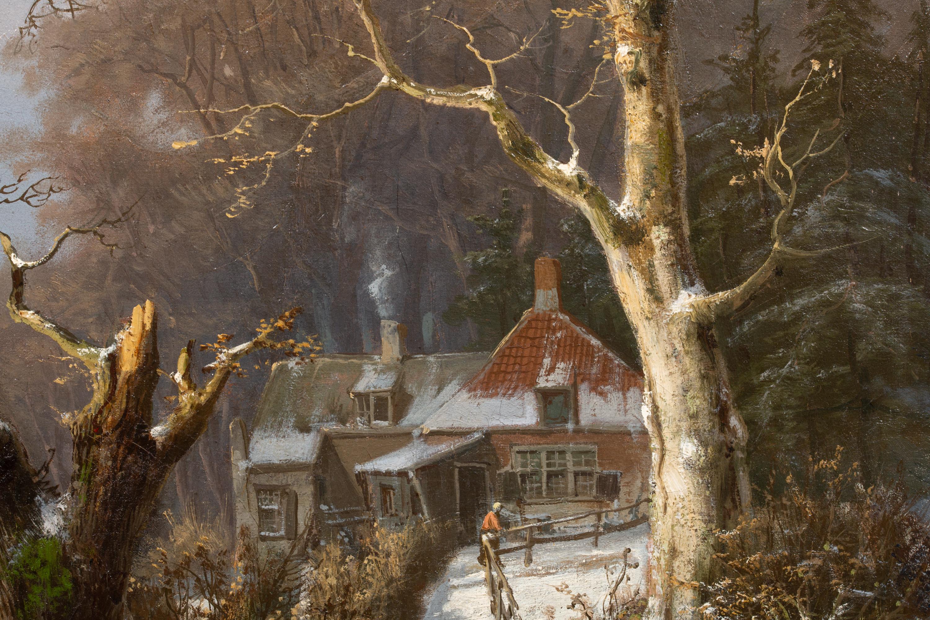 'A Forest in Winter' by Hendrik Barend Koekkoek (Amsterdam 1849 – 1909 London) For Sale 11