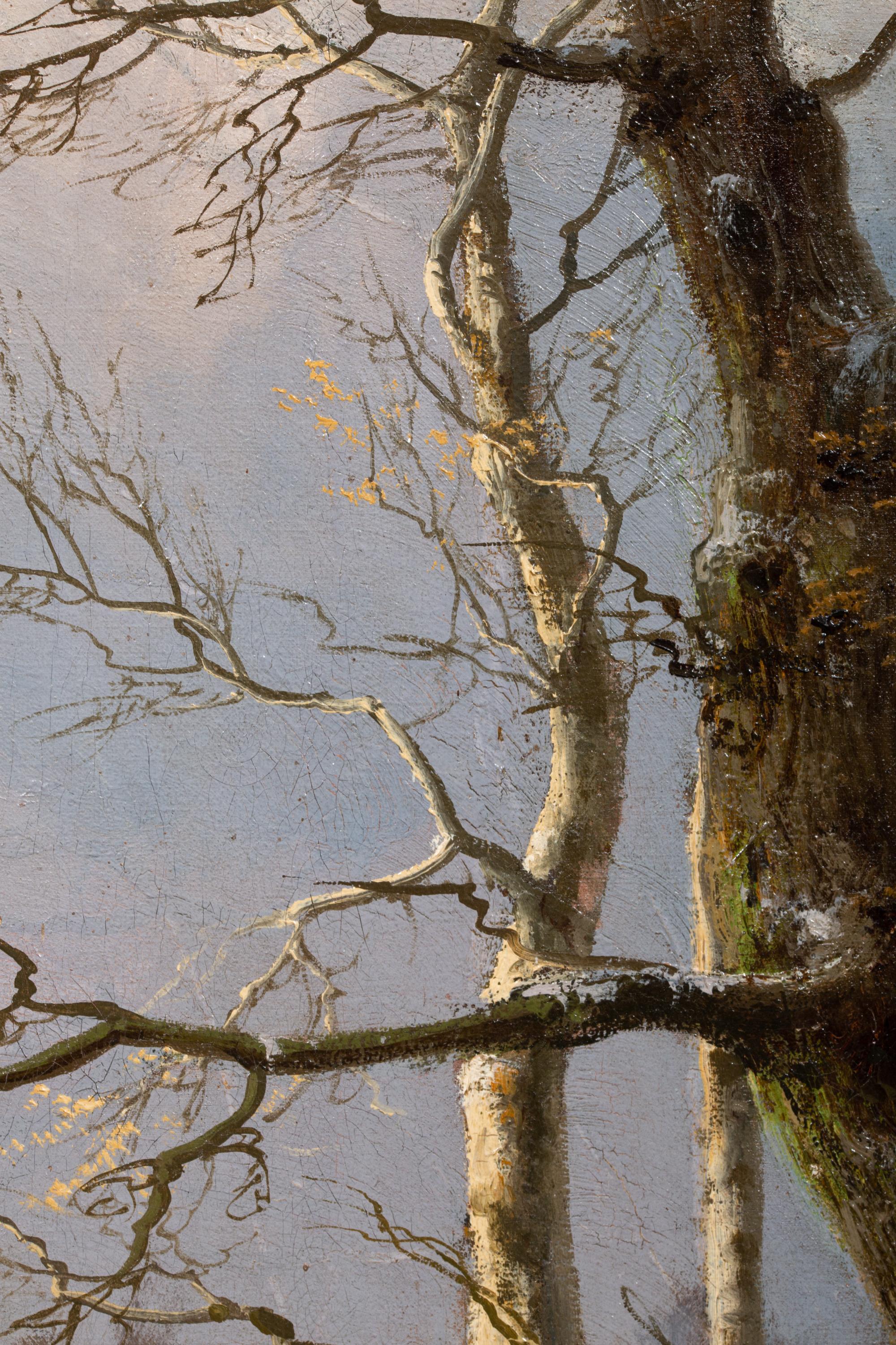 'A Forest in Winter' by Hendrik Barend Koekkoek (Amsterdam 1849 – 1909 London) For Sale 13