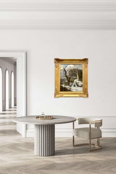 Une forêt en hiver" de Hendrik Barend Koekkoek (Amsterdam 1849 - 1909 Londres)