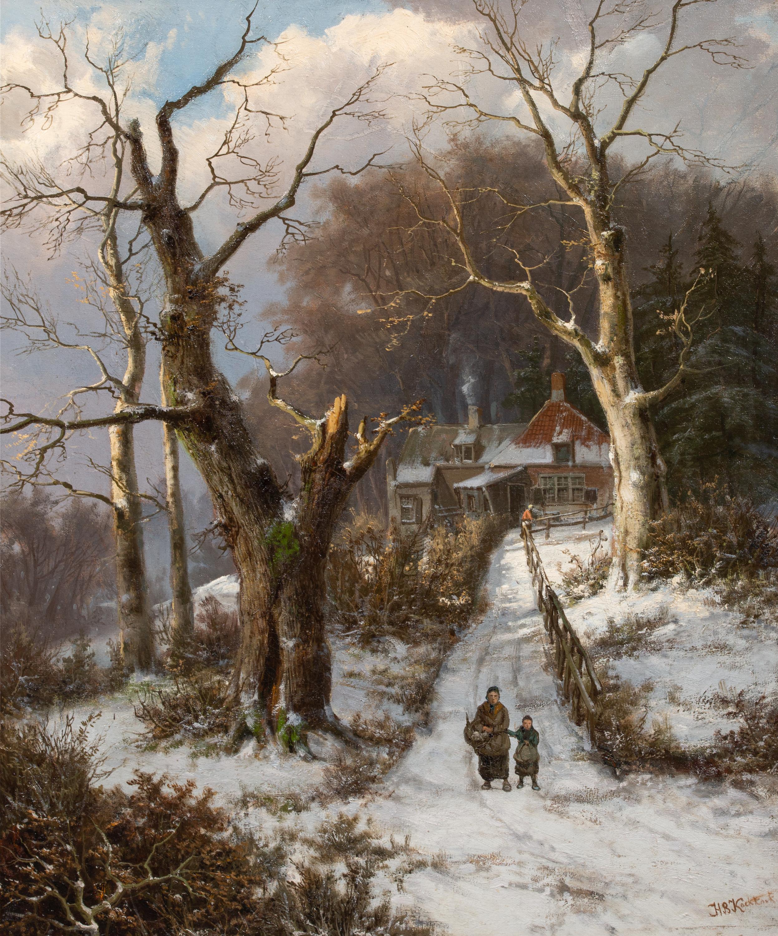 'A Forest in Winter' by Hendrik Barend Koekkoek (Amsterdam 1849 – 1909 London) For Sale 5