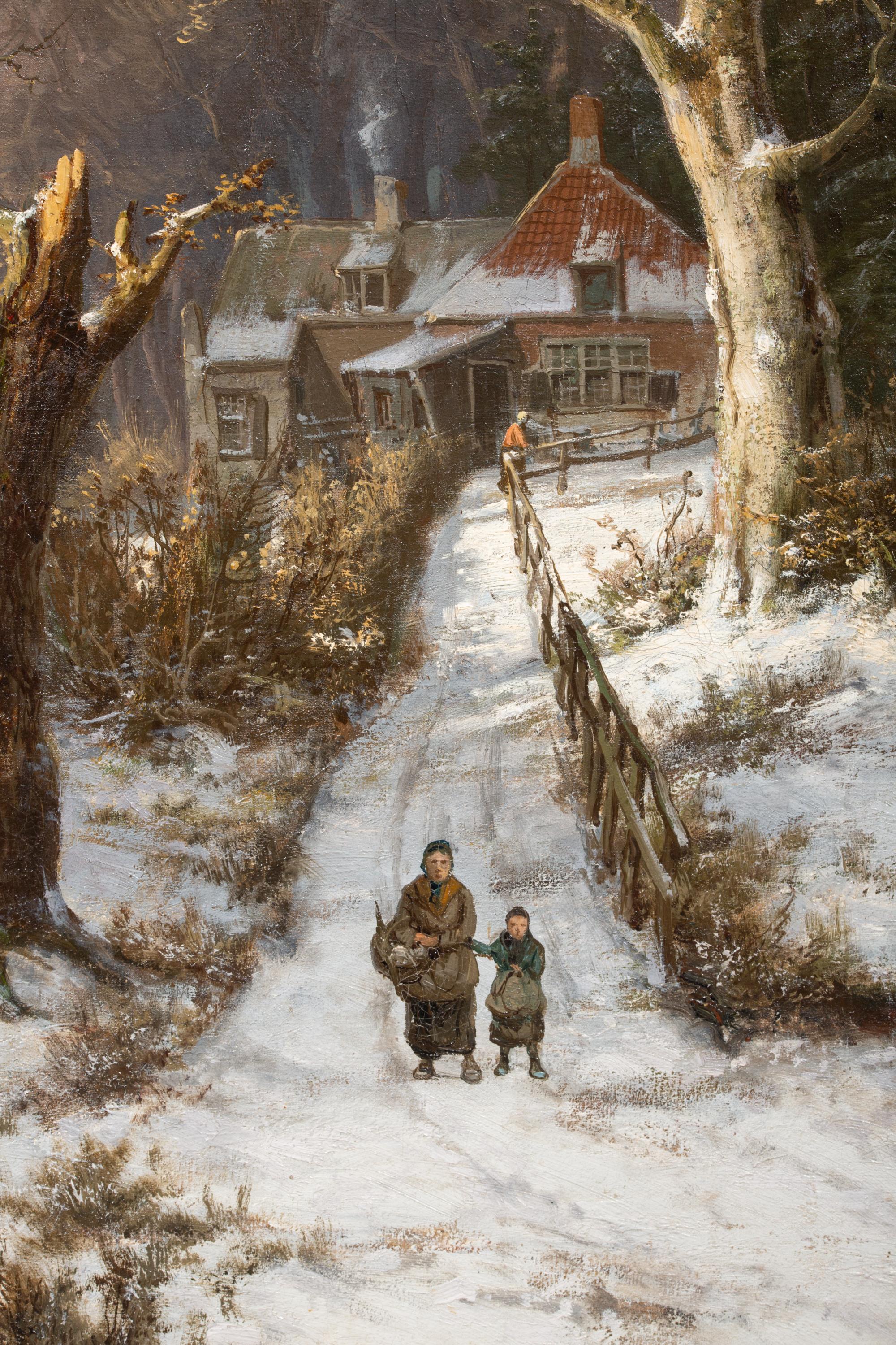'A Forest in Winter' by Hendrik Barend Koekkoek (Amsterdam 1849 – 1909 London) For Sale 7